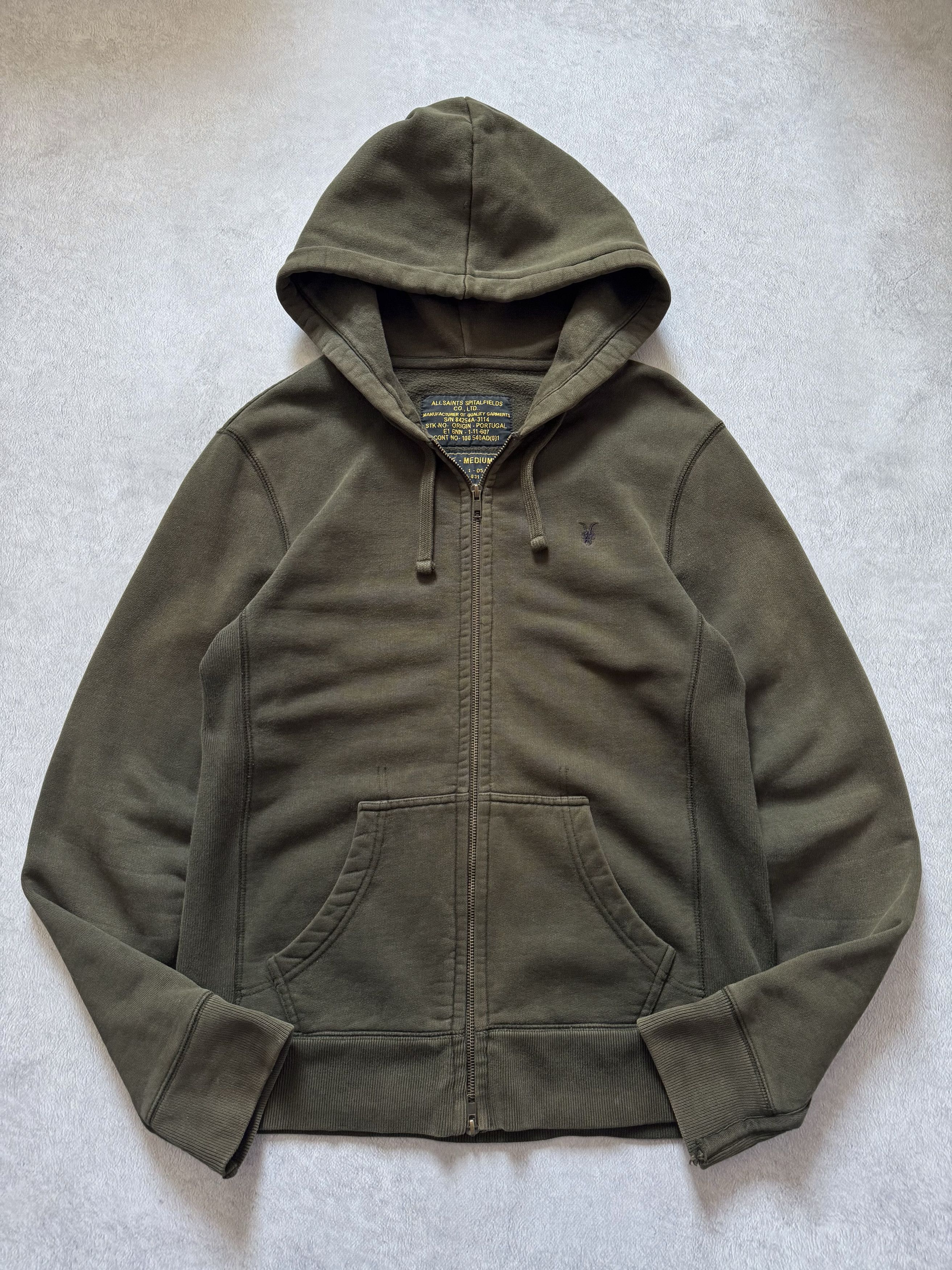 Allsaints Allsaints Spitalfields Heavy Zip Hoodie Faded Khaki Size US M / EU 48-50 / 2 - 3 Thumbnail
