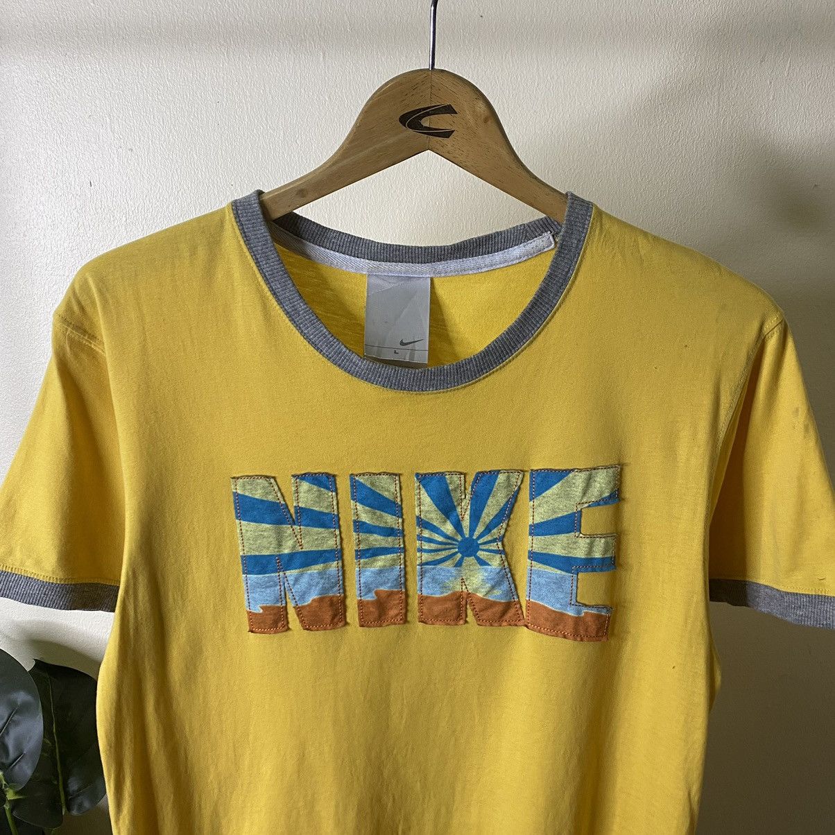 Nike × Vintage Vintage 2000s Nike Embroidery Spell Out Ringer Tee Size US S / EU 44-46 / 1 - 2 Thumbnail