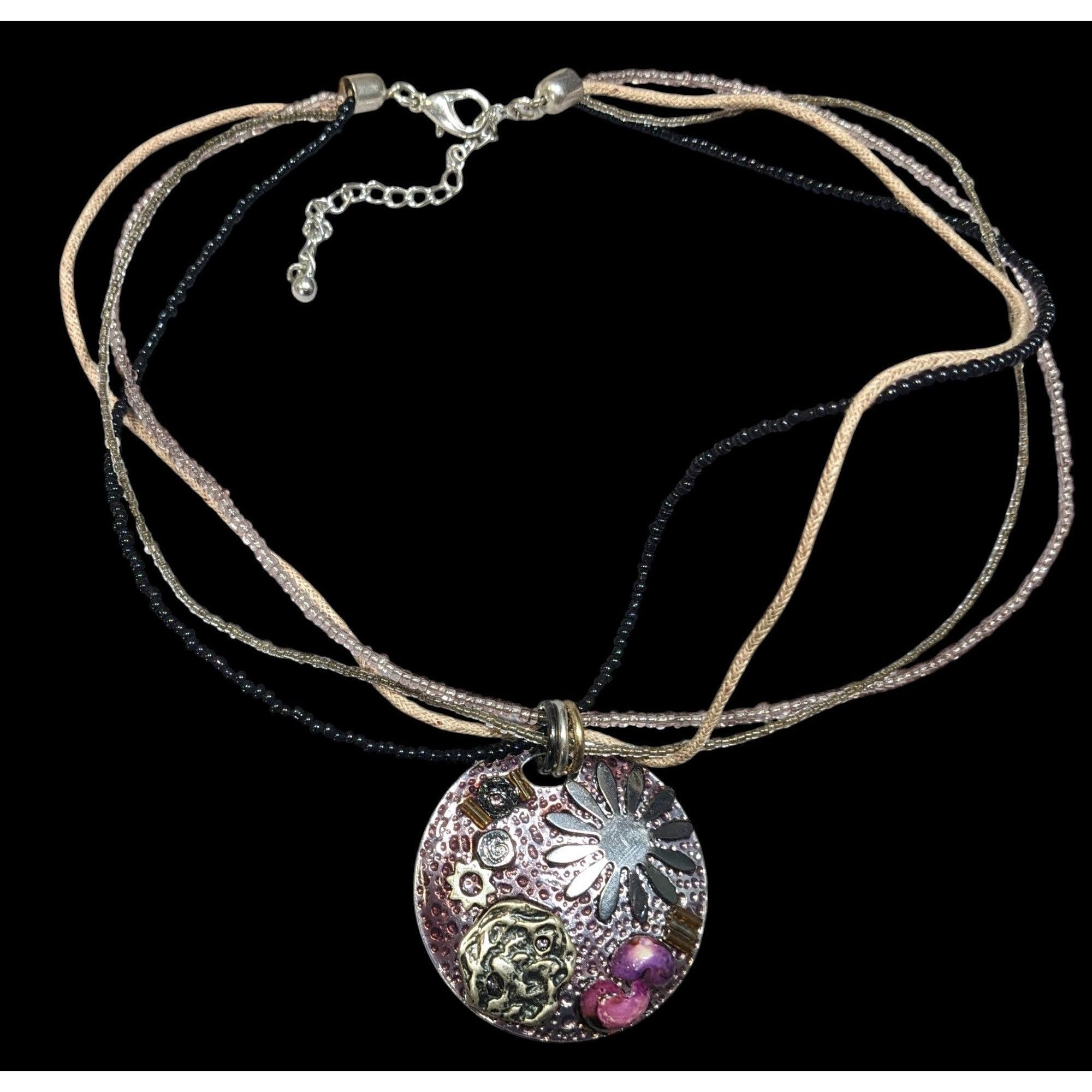 Other "Sea Resin" Artisan Crafted Purple And Silver Tone Pendant N Size ONE SIZE - 1 Thumbnail
