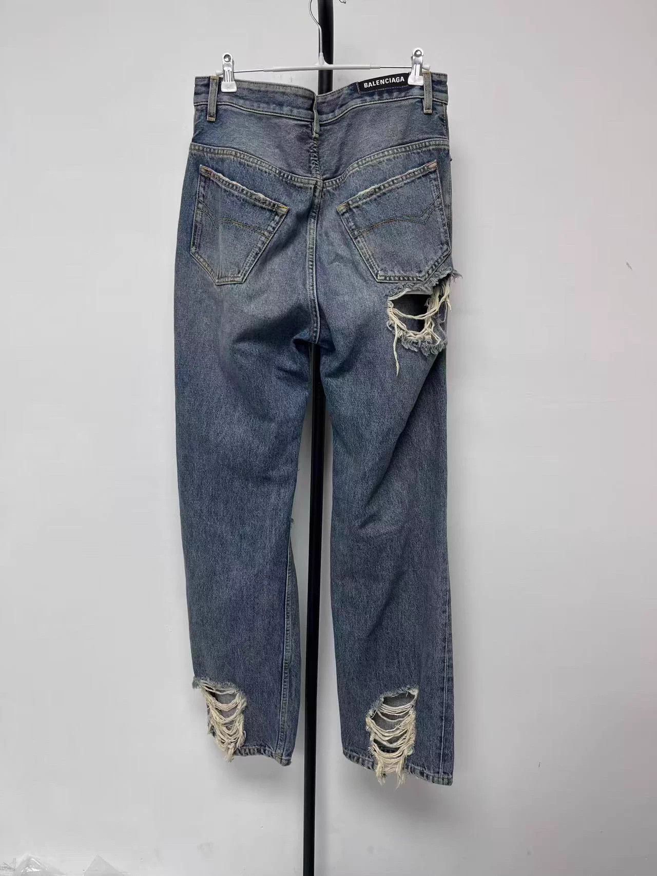 Balenciaga Balenciaga Distressed Button Mid Straight Jeans Men's Blue M Size US 33 - 2 Thumbnail