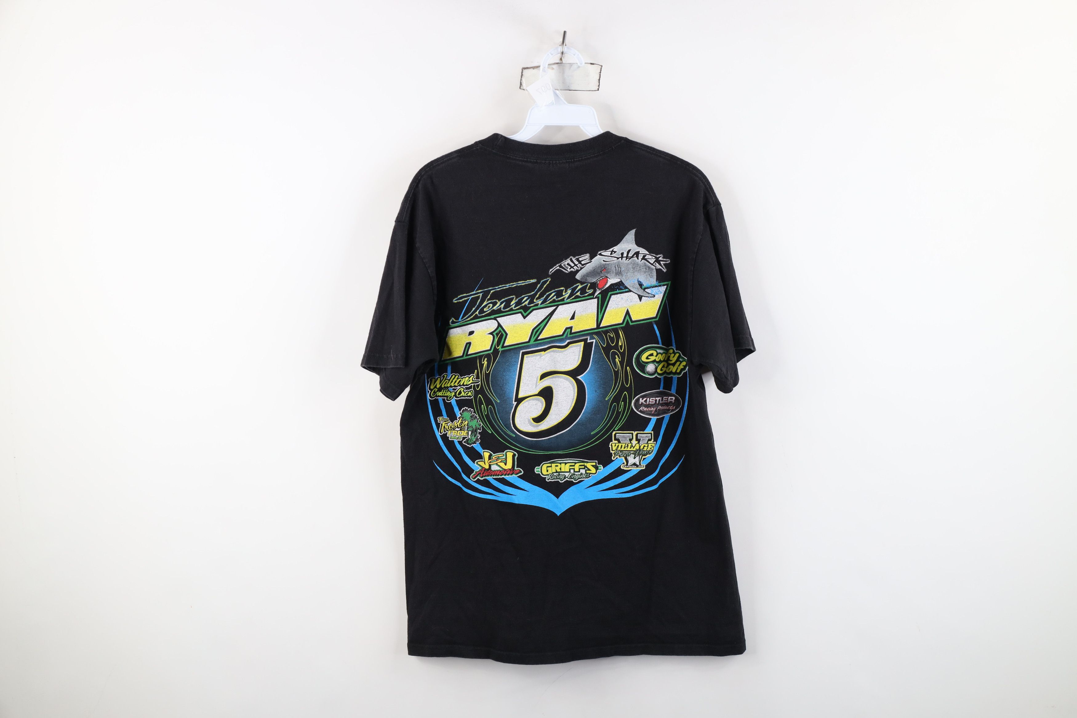 Vintage Vintage Y2K The Shark Jordan Ryan Racing T-Shirt Black Size US M / EU 48-50 / 2 - 10 Thumbnail