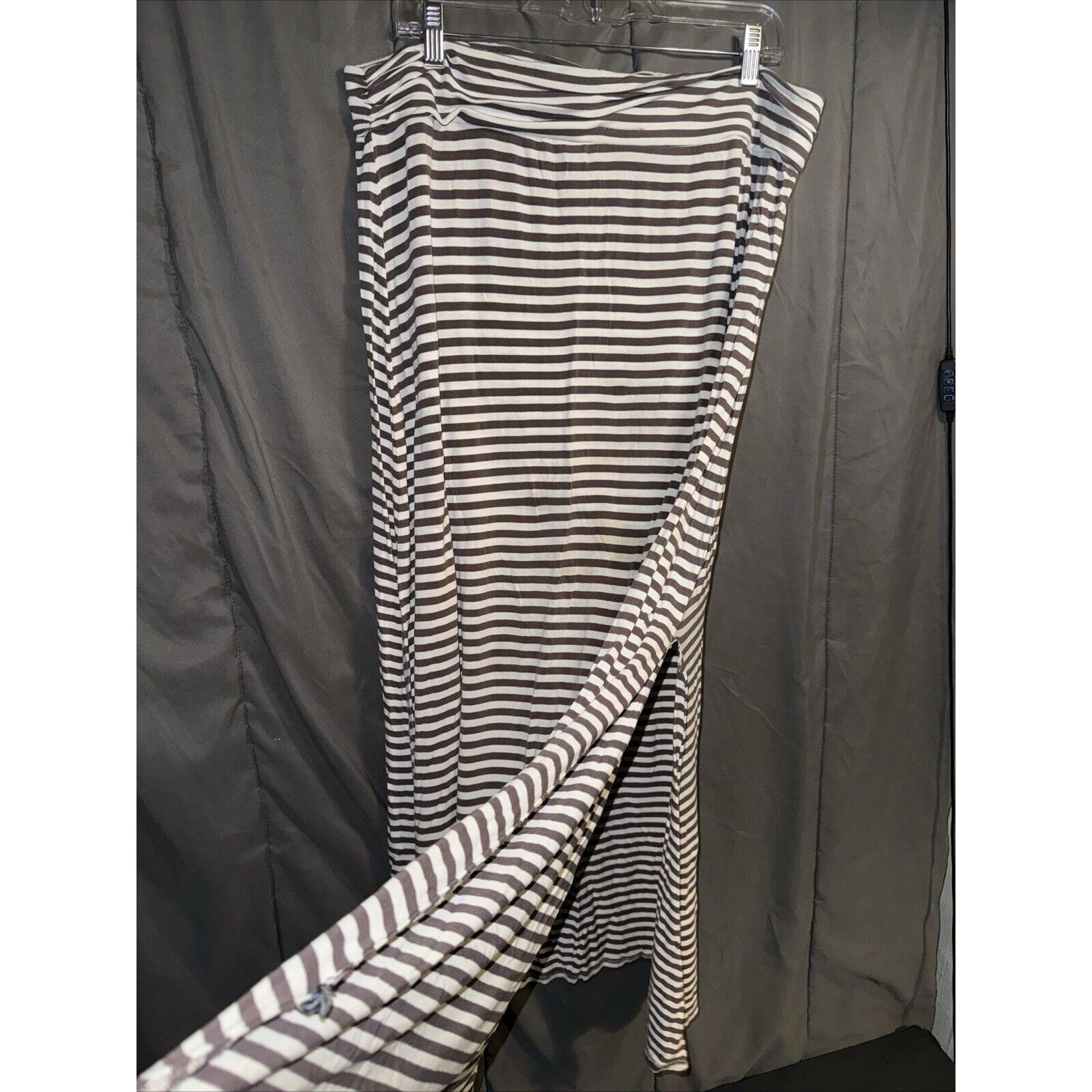 Other Leyla Striped Maxi Skirt Double Slit Sides Womens 2X Runched Size 36" / US 14 / IT 50 - 1 Thumbnail
