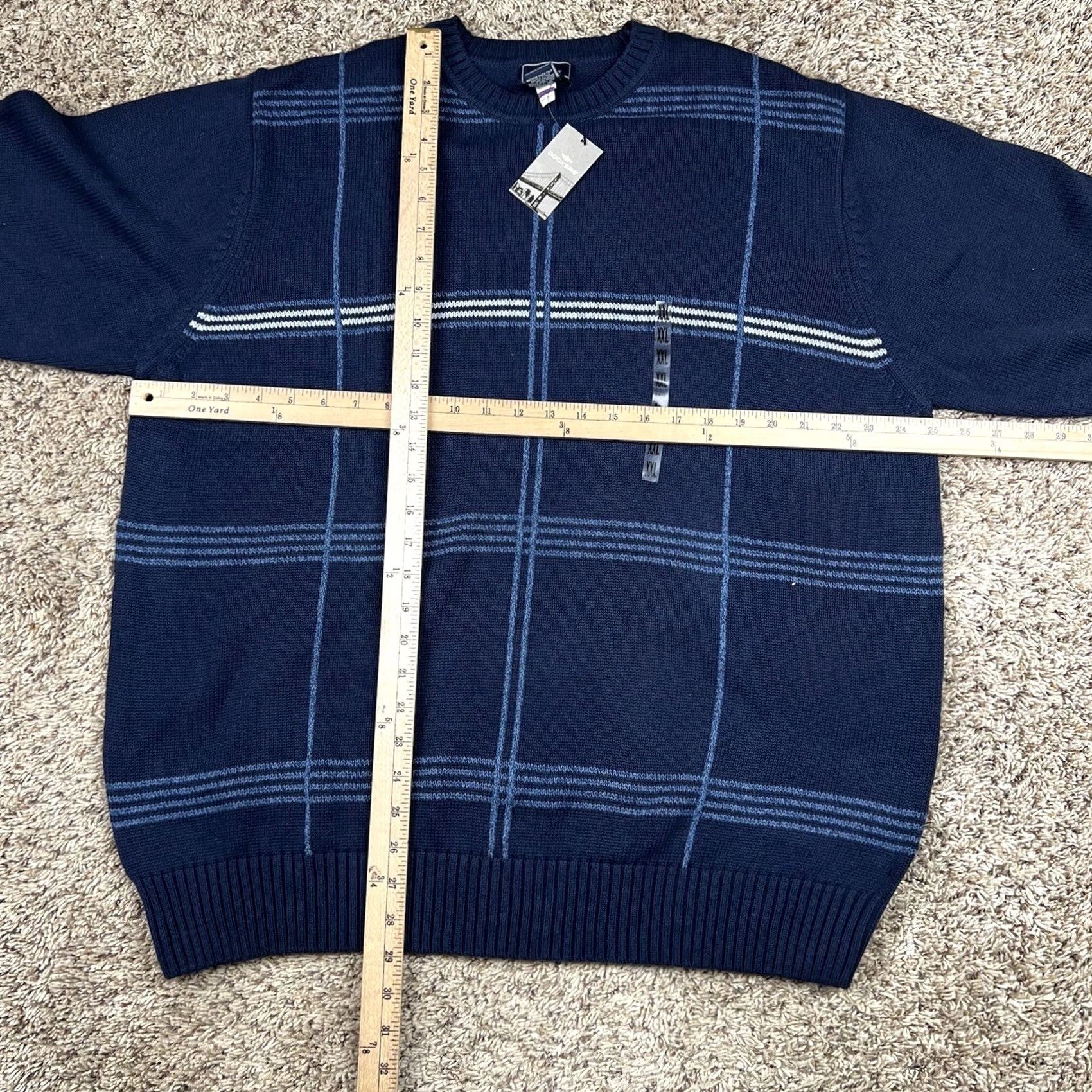 Dockers DOCKERS Sweater Crewneck Knit Pullover 2XL Navy Striped Men Blue Cotton Soft Vintage: No Size US XXL / EU 58 / 5 - 6 Thumbnail