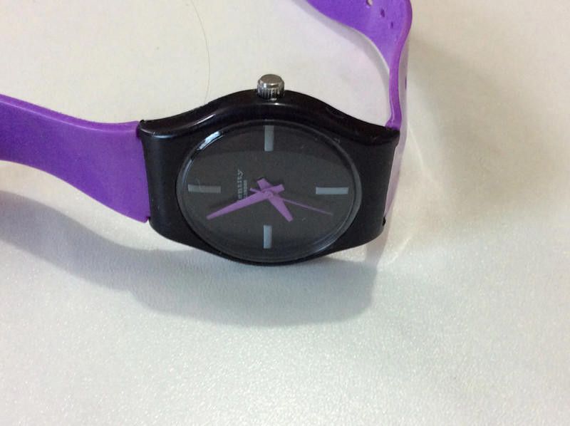 Designer identity black dial purple plastic strap watch Size ONE SIZE - 2 Thumbnail