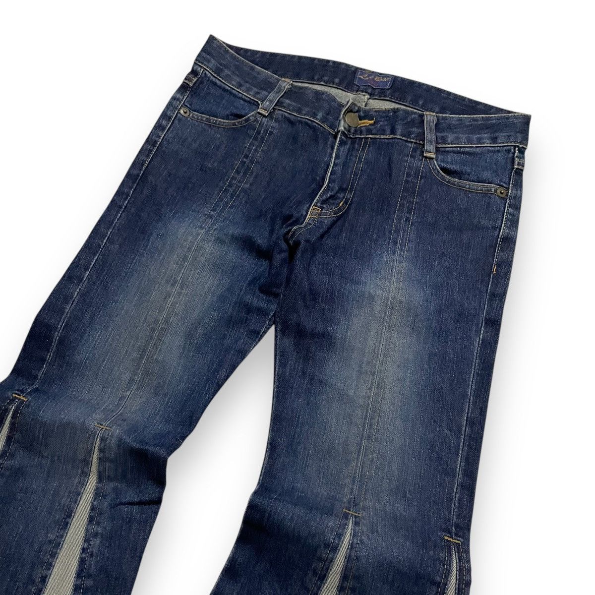 Hysteric Glamour ORIGINAL INDIGO FLARE 70'S CRAZY WIDE RETRO VTG (29×36) Size US 29 - 2 Thumbnail