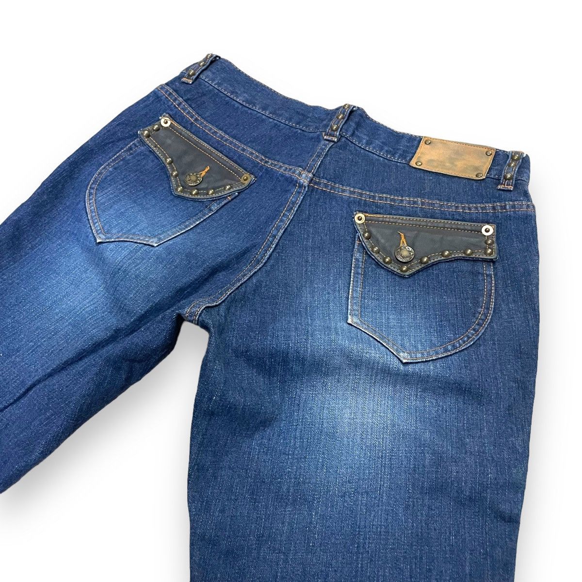 If Six Was Nine × Japanese Brand × Le Grande Bleu (L.G.B.) 🇯🇵 SUPER FLARE FLOW HAND JAM LOW RISE DENIM PANTS Size US 30 / EU 46 - 10 Thumbnail
