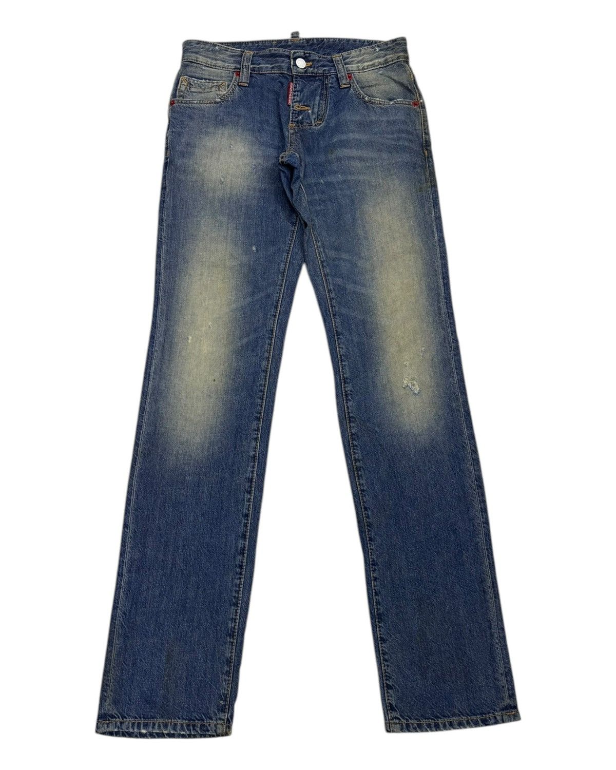 Dsquared2 Dsquared2 Bagno Straight Leg Fit Distressed Denim Jeans Size 28" / US 6 / IT 42 - 1 Thumbnail