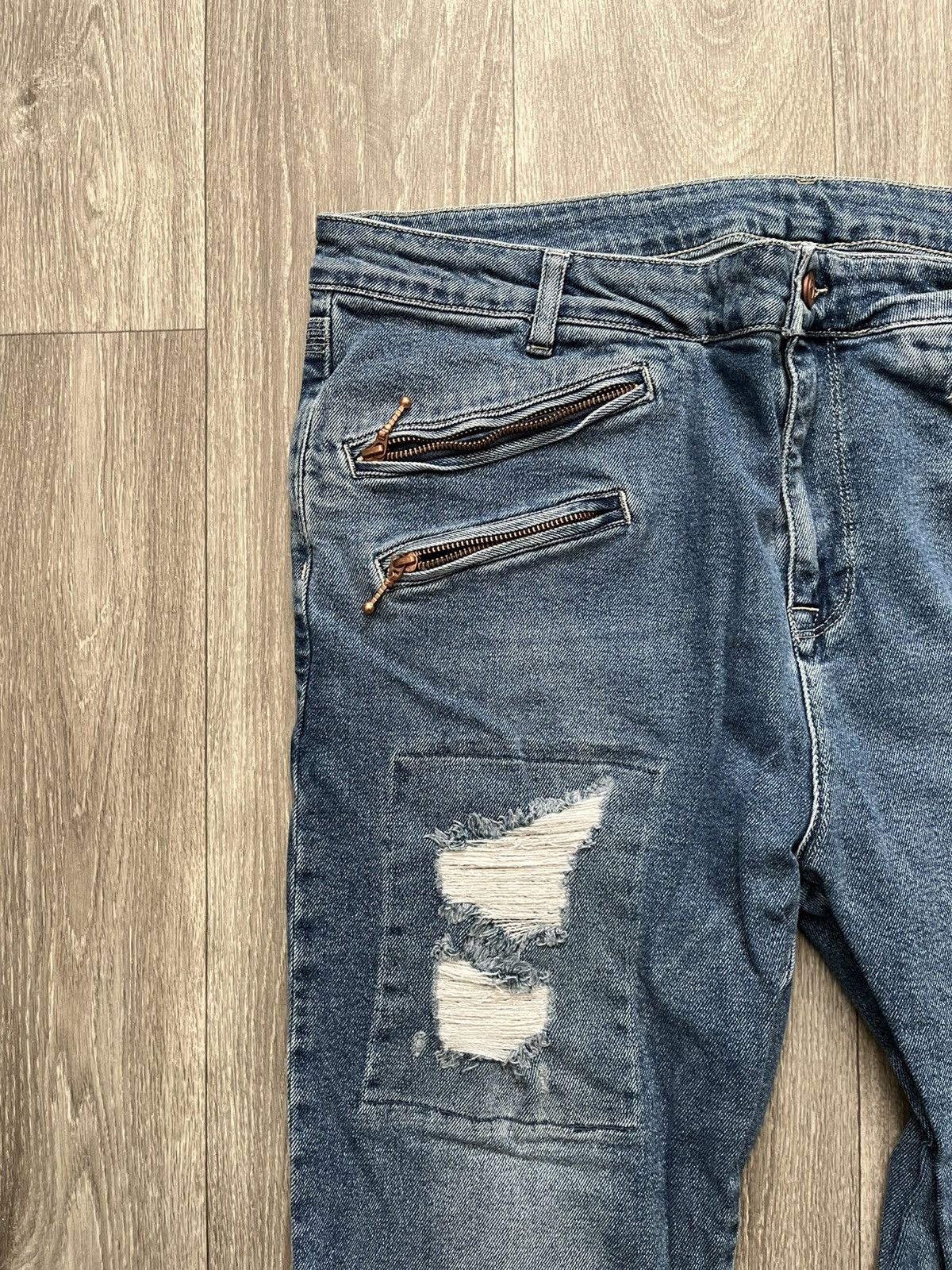 Asos ASOS Skinny Ripped and Zipped Jeans Size US 38 / EU 54 - 5 Thumbnail