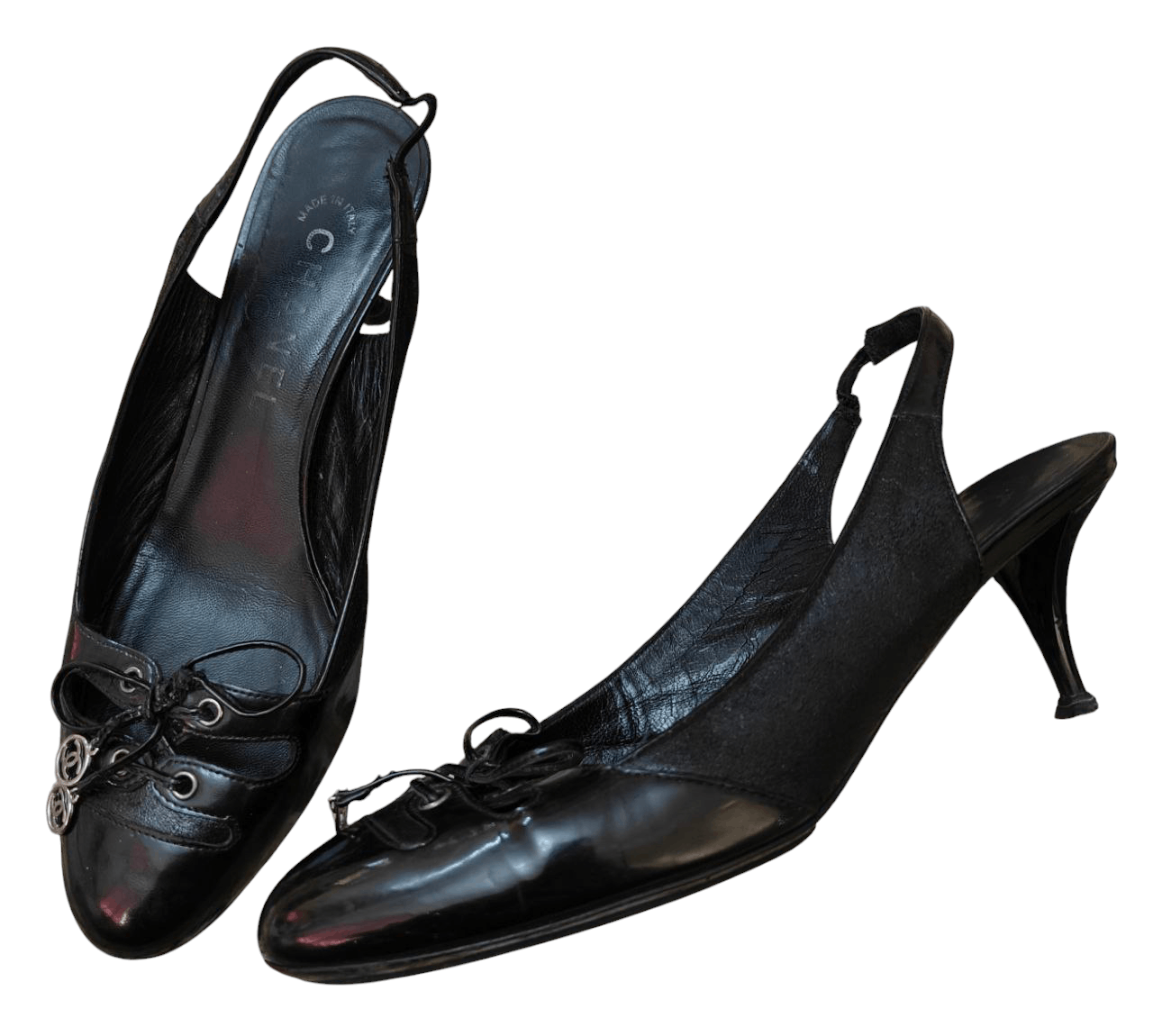 Chanel Chanel Kitten Pattern Leather Heels Size US 7.5 / IT 37.5 - 1 Thumbnail