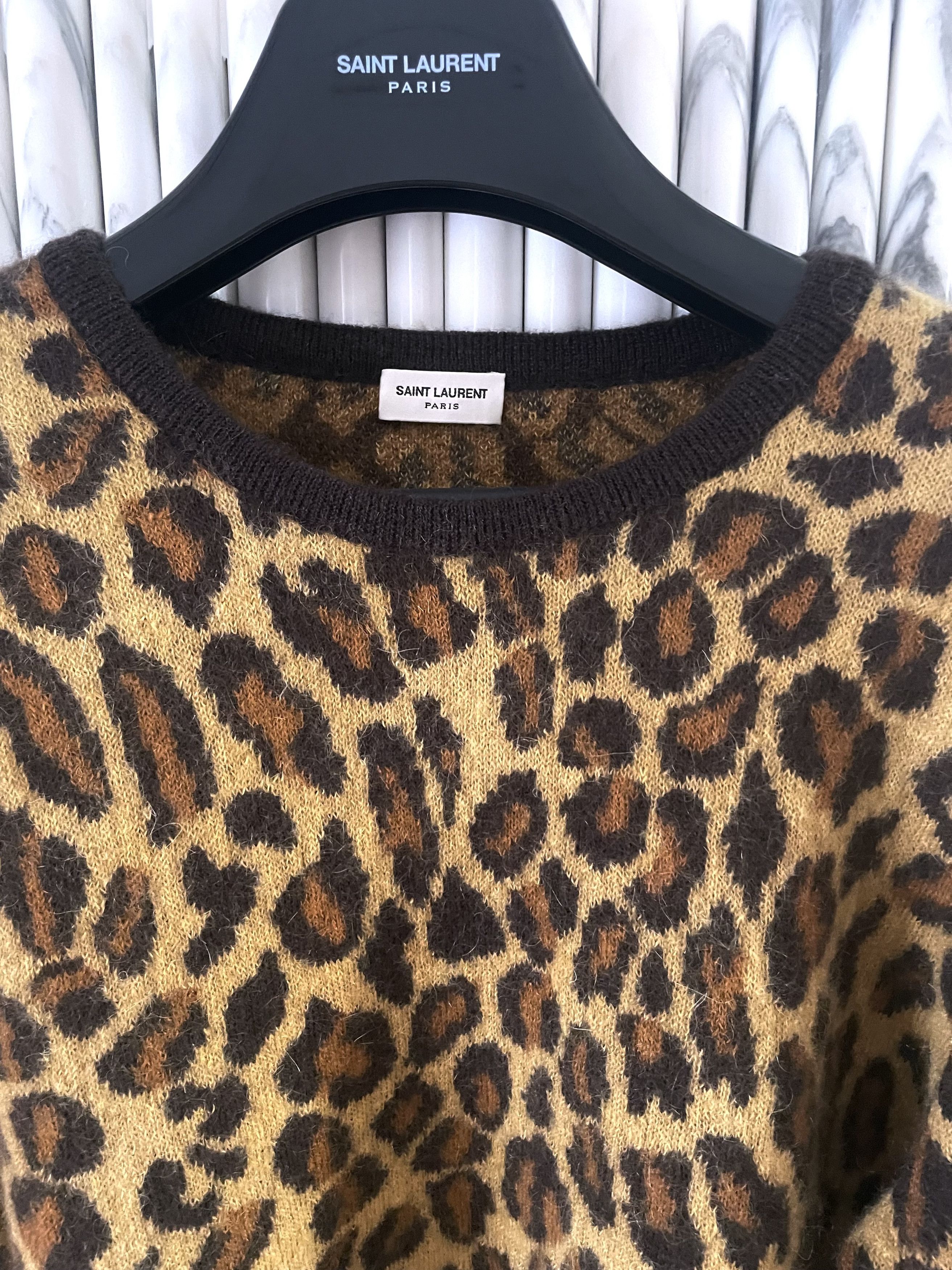 Hedi Slimane × Saint Laurent Paris NEW AW15 PARIS SESSIONS LEOPARD PRINTED MOHAIR SWEATER Size US L / EU 52-54 / 3 - 7 Thumbnail