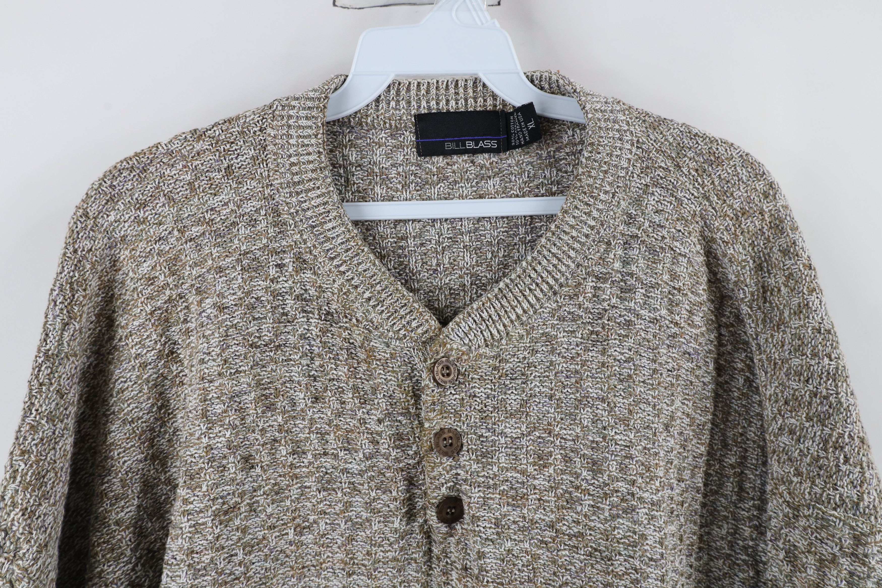 Vintage Vintage 90s Streetwear Hand Framed Knit Henley Sweater USA Size US XL / EU 56 / 4 - 5 Thumbnail