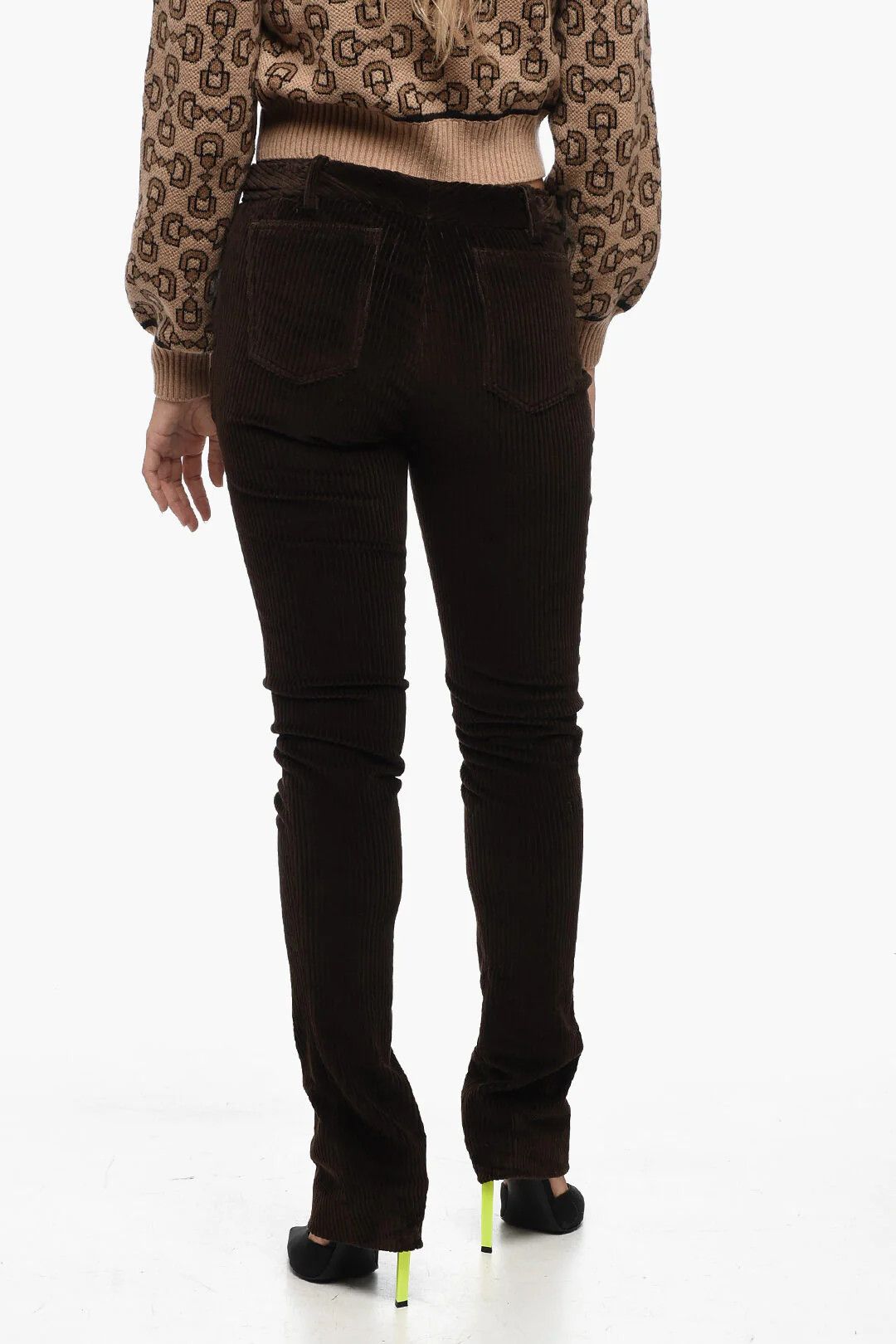 Dolce & Gabbana og1mm0426 Ribbed Velour Bootcut Pant in Brown Size 28" / US 6 / IT 42 - 2 Thumbnail