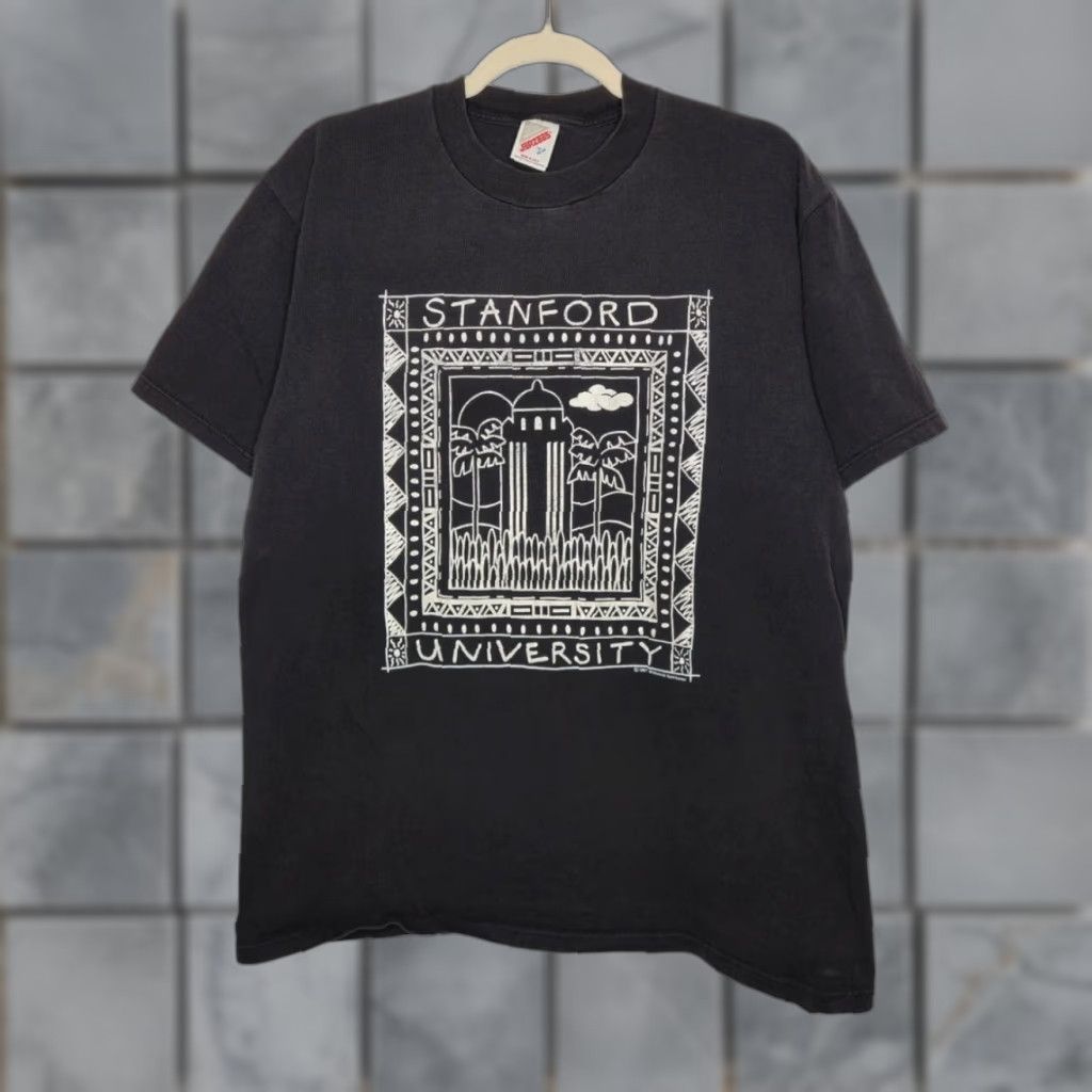 Jerzees VINTAGE Stanford University Jerzees Large Black 90s Art College Sports Shirt Size US L / EU 52-54 / 3 - 1 Thumbnail