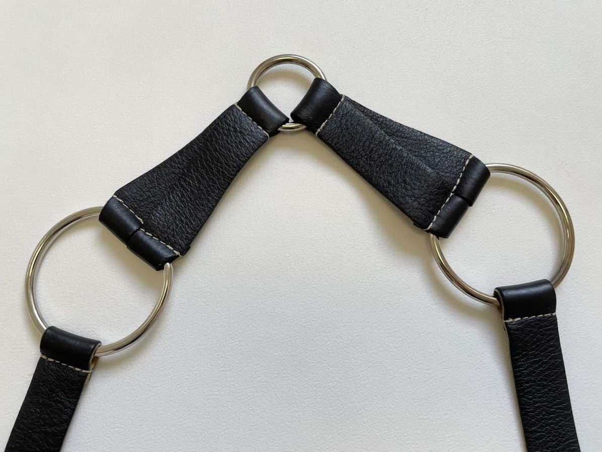 Miu Miu Mid 2000s Black Leather Bondage Belt Size 32 - 6 Thumbnail