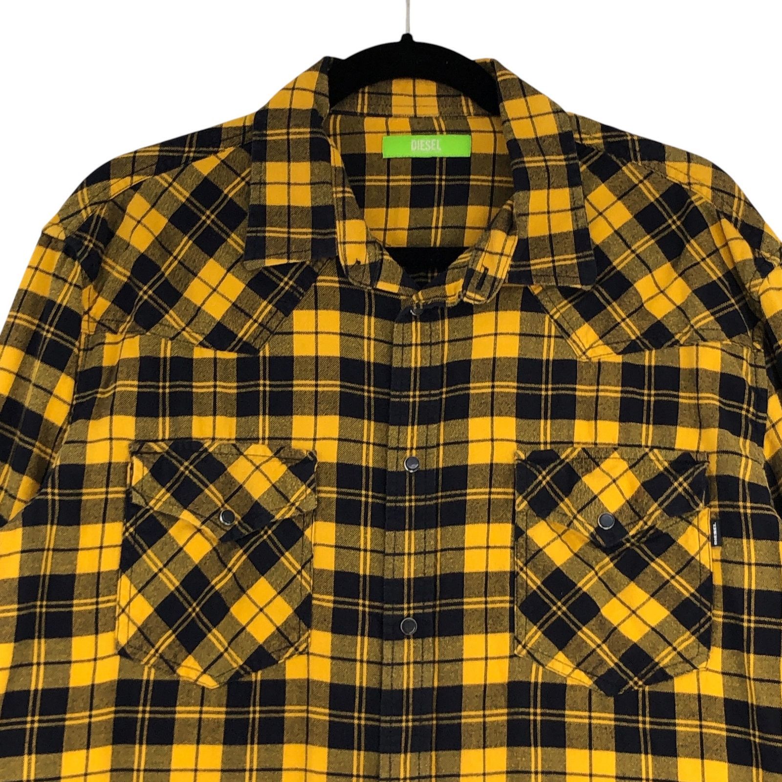 Diesel Diesel Sz XXL Shirt Flannel East Long Chk Yellow Black Snaps Size US XXL / EU 58 / 5 - 2 Thumbnail
