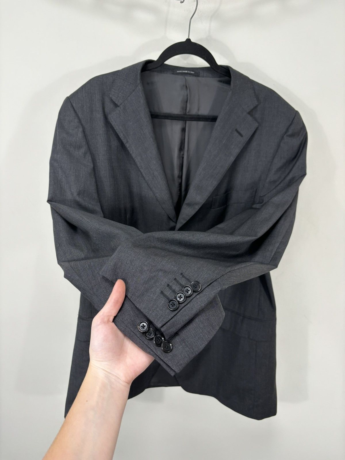 Caruso Raffaele Caruso Loro Piana Wool Men’s Gray Blazer Jacket Size 46L - 9 Thumbnail