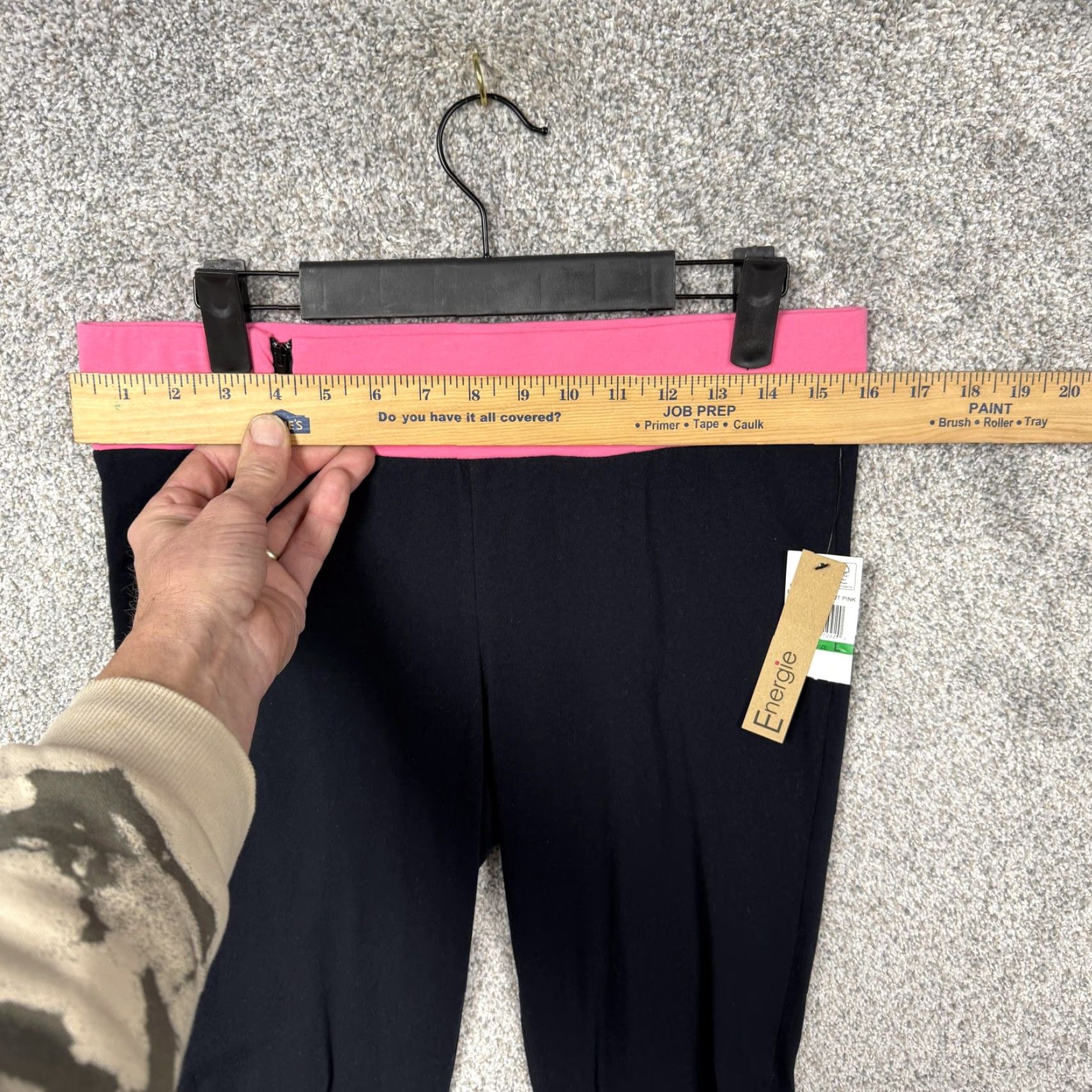 Energie Energie Leggings Juniors L Black Pink Waistband Stretch Athleisure Y2K NWT Size 36" / US 14 / IT 50 - 2 Thumbnail