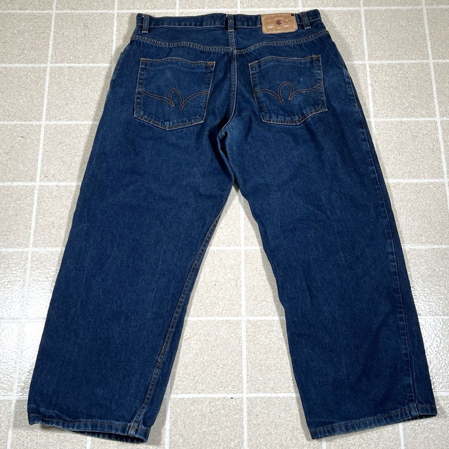Rocawear VINTAGE Rocawear Jeans Wide-Leg 34x28 Jeans Blue Dark Wash 90s Y2K Baggy Mens Size US 34 / EU 50 - 2 Thumbnail