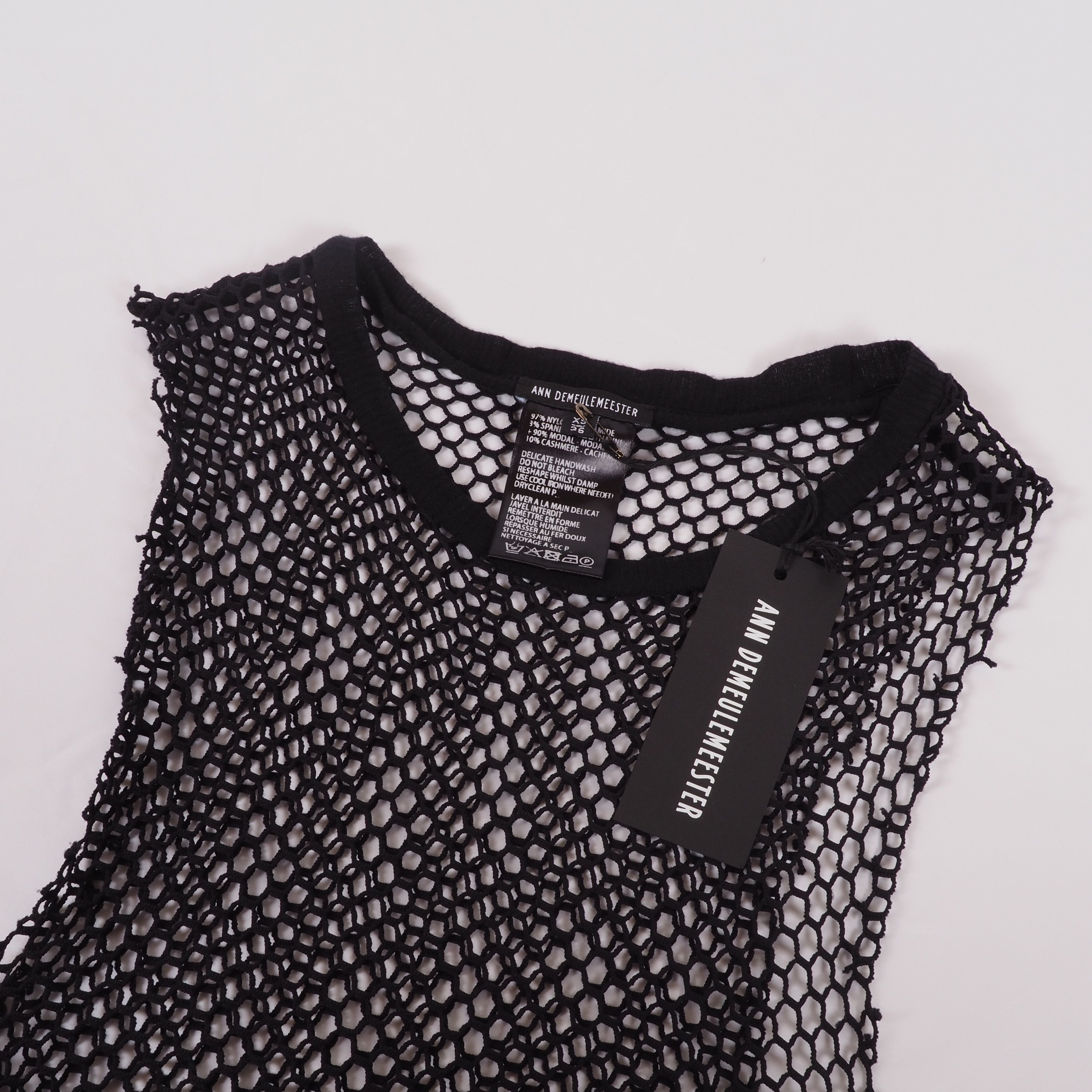 Ann Demeulemeester Black Mesh Tank Top
