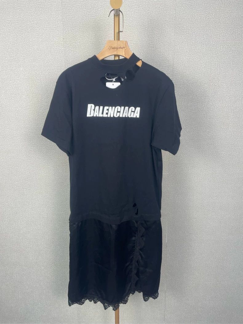 Balenciaga Balenciaga Black Ripped Dress Size S / US 4 / IT 40 - 1 Thumbnail