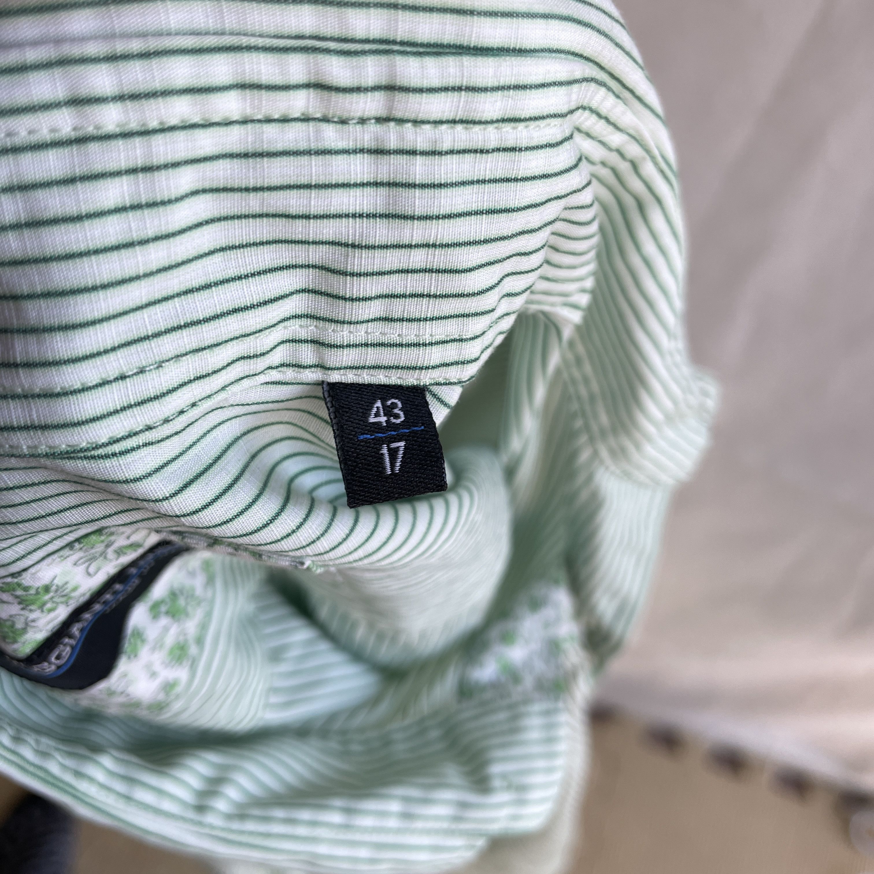 Other Poggianti 1958 Striped Light Green Dress Shirt Size 43 Size 44R - 8 Thumbnail
