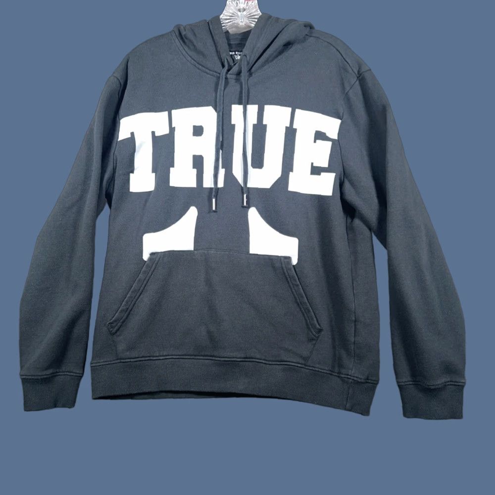 True Religion TRUE RELIGION Hoodie Mens L Black Pullover Logo Pocket Casual Size US L / EU 52-54 / 3 - 1 Thumbnail