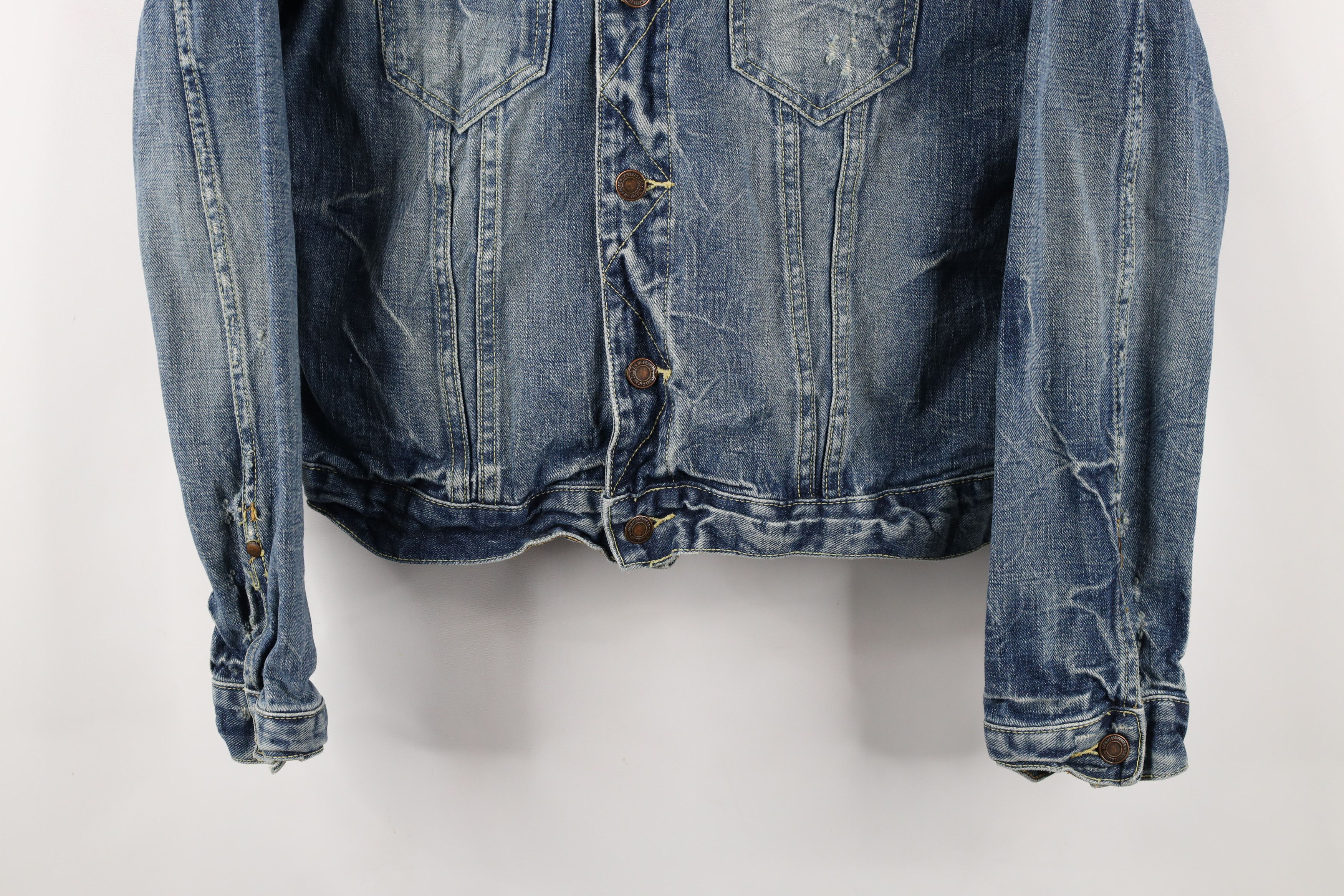 American Eagle Outfitters × Vintage Vintage Y2K American Eagle Outfitters Jean Trucker Jacket Size US S / EU 44-46 / 1 - 3 Thumbnail