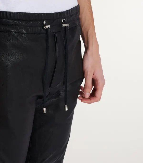 Balmain o1s1wg111025 Leather Biker Slim Jeans in Black Size US 32 / EU 48 - 6 Thumbnail