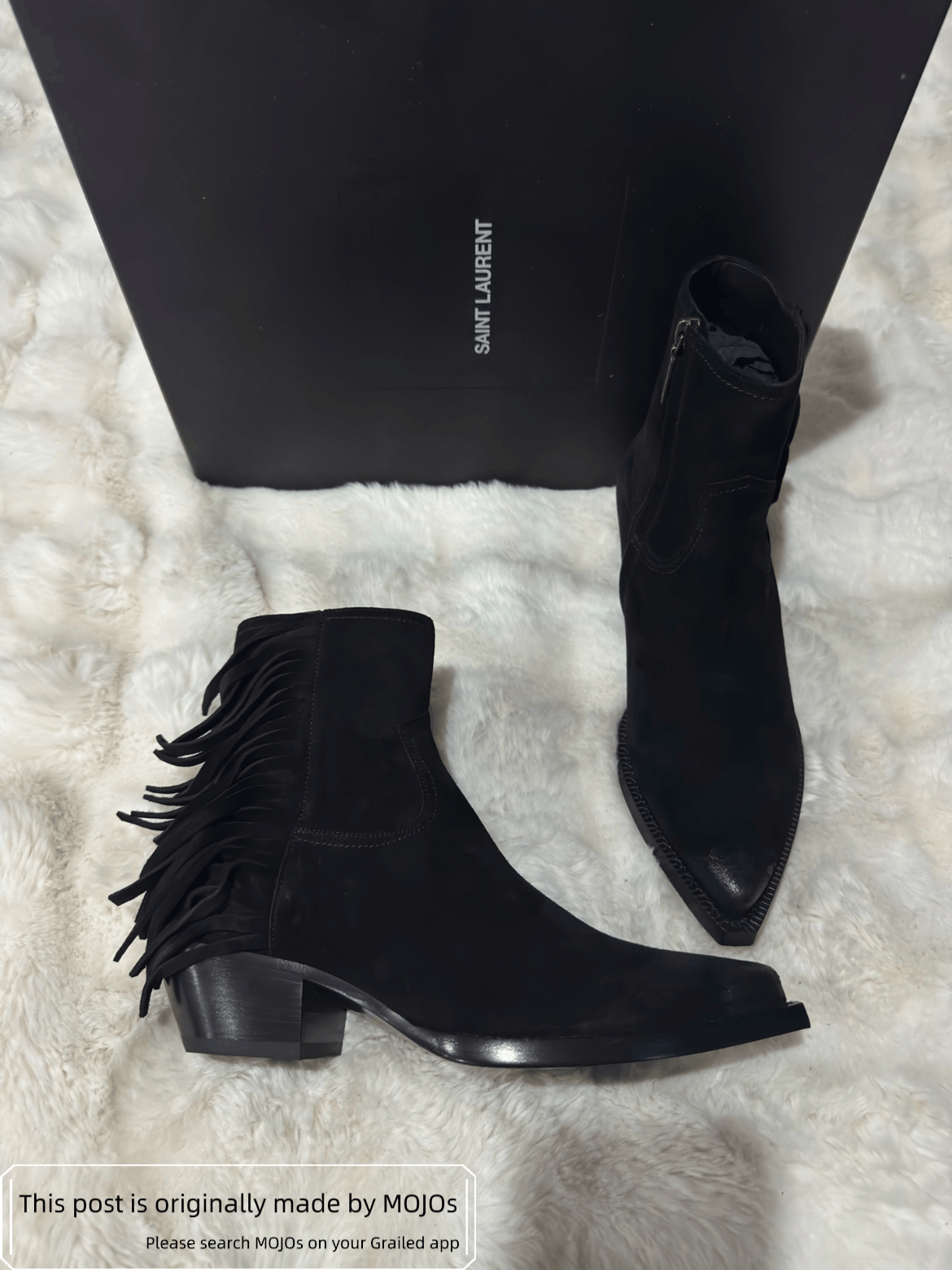Sz 40 Saint Laurent Paris Lukas Zip Frin Boots
