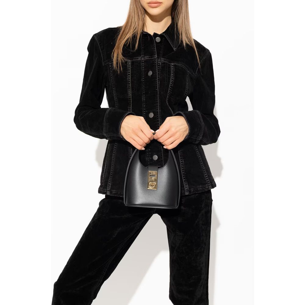Salvatore Ferragamo o1s1rm0924 Size: OS / Leather Mini Hobo Bag in Black Size ONE SIZE - 3 Thumbnail