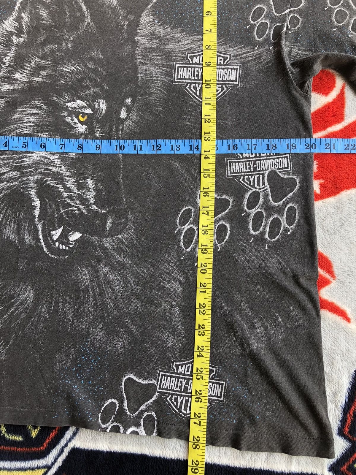 Harley Davidson 90’’s Vintage Harley Davidson Wolf AOP Veryrare Shirt Tee Size US M / EU 48-50 / 2 - 14 Thumbnail