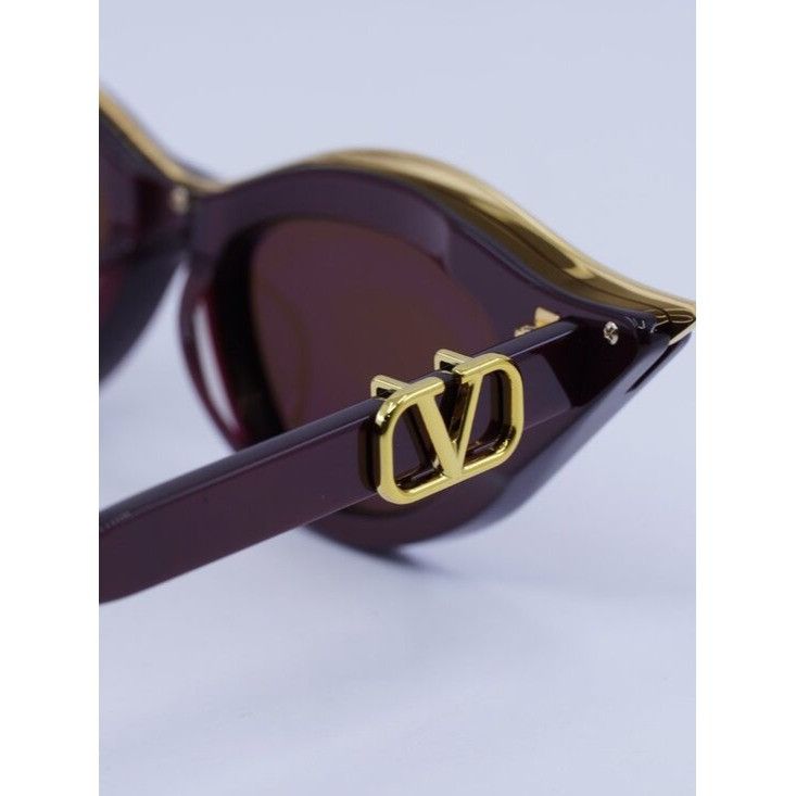 Valentino Valentino V-GOLDCUT-II VLS-114B Sunglasses Bordeaux Cat Eye Size ONE SIZE - 2 Thumbnail