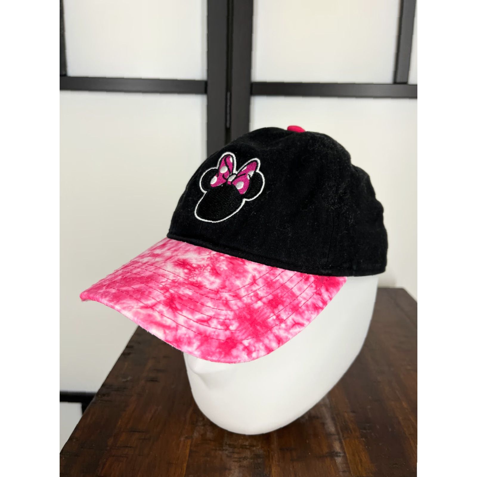 Disney Disney Minnie Mouse Hat Cap Strap Back Adult One Size Black Pink Tie Dye Twill Size ONE SIZE - 4 Thumbnail