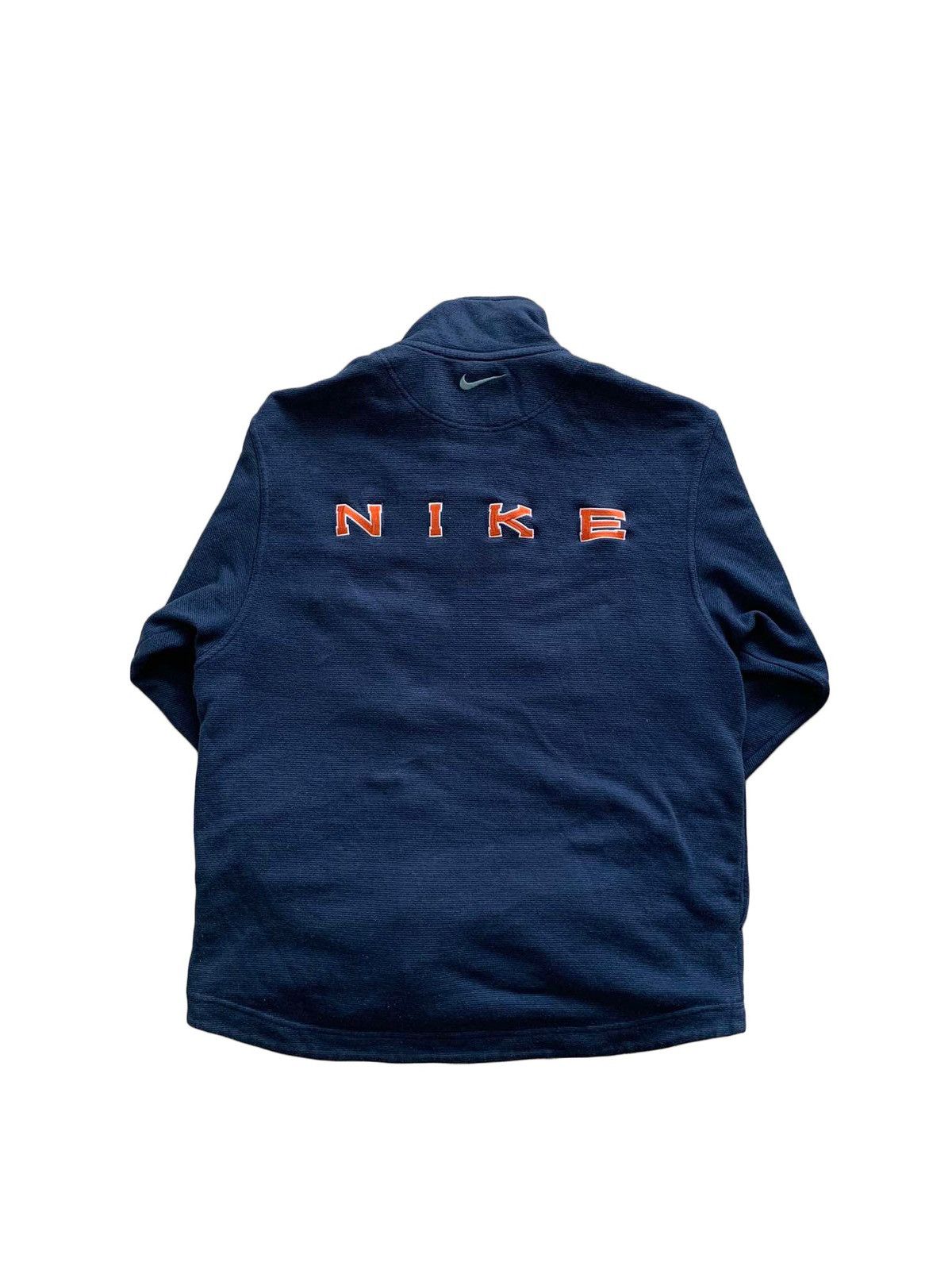 Nike × Vintage Vintage Nike Full zip Sweatshirt Navy Blue Back Spellout Size US M / EU 48-50 / 2 - 3 Thumbnail