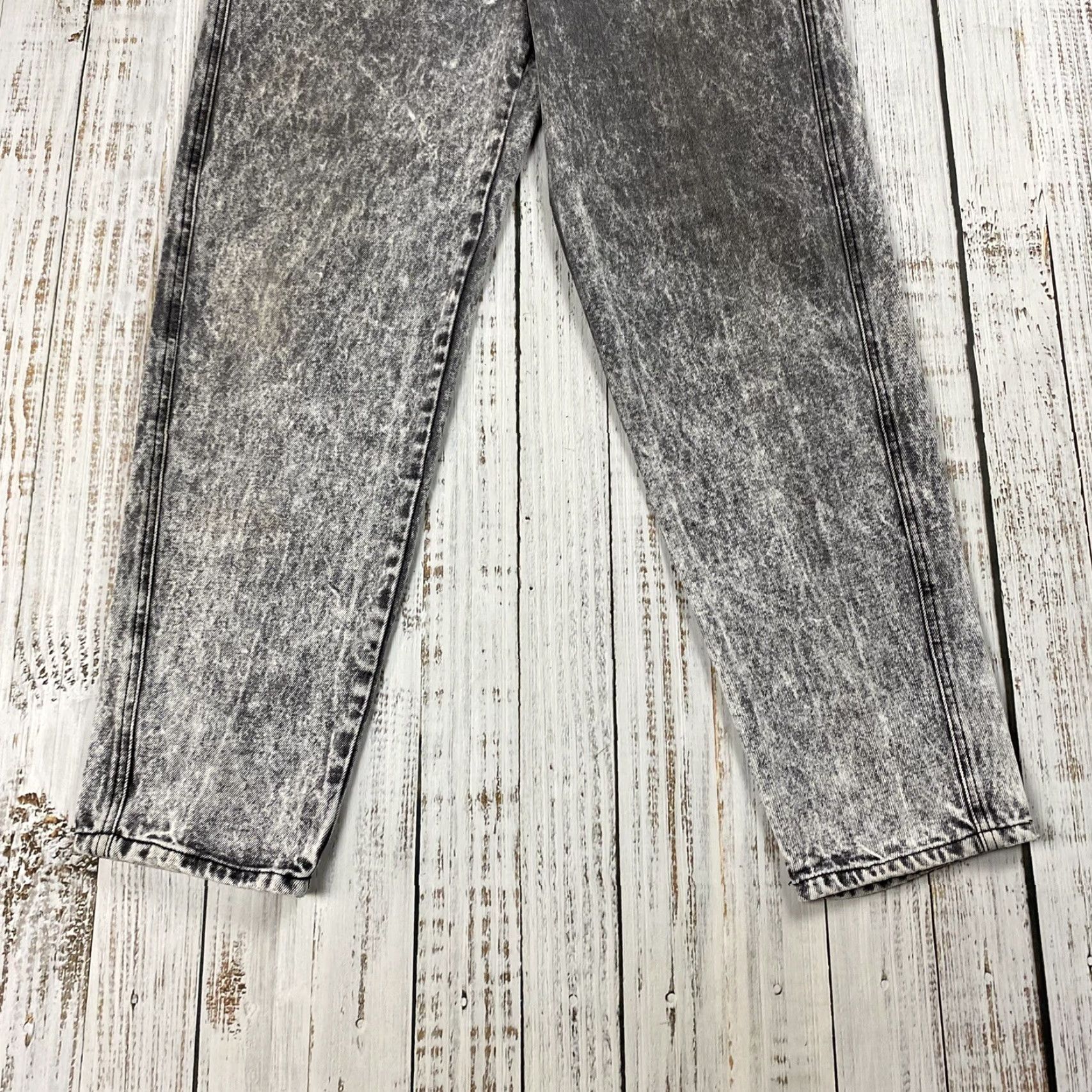 Vintage VINTAGE 90S SLICK DENIM PANTS HIGH WAIST ACID WASH GREY 32X34 Mens Size 24" / US 00 / IT 34 - 3 Thumbnail