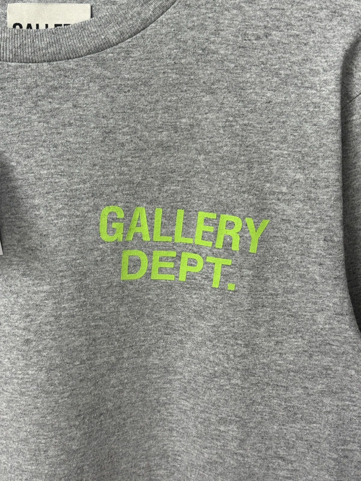 Gallery Dept. GRAY + NEON GREEN - LONG SLEEVE LOGO TEE Size US S / EU 44-46 / 1 - 3 Thumbnail
