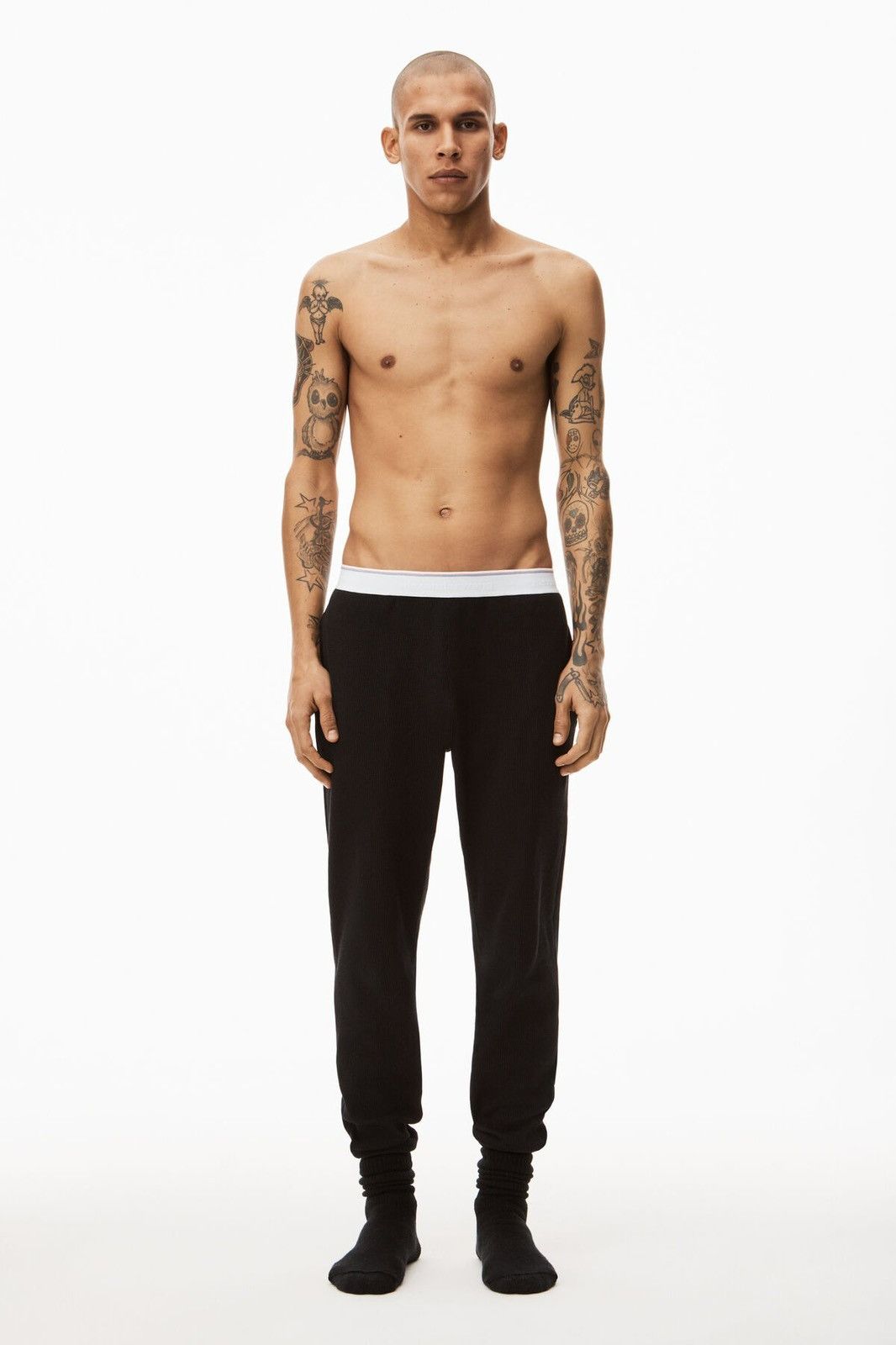 Alexander Wang Alexander Wang Black Waffle Thermal Unisex Jogger Size Small Size 26" / US 2 / IT 38 - 4 Thumbnail