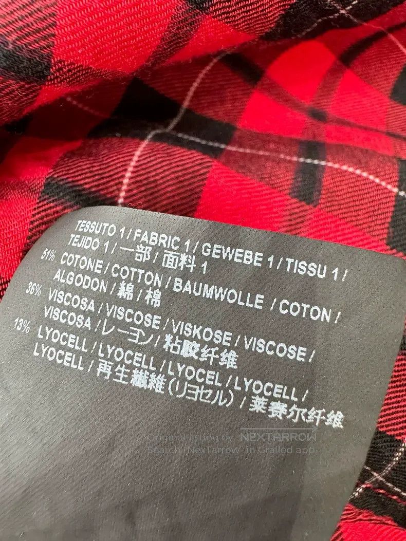Balenciaga Balenciaga Red and Black Plaid Long Sleeve Shirt Size XS / US 0-2 / IT 36-38 - 6 Thumbnail