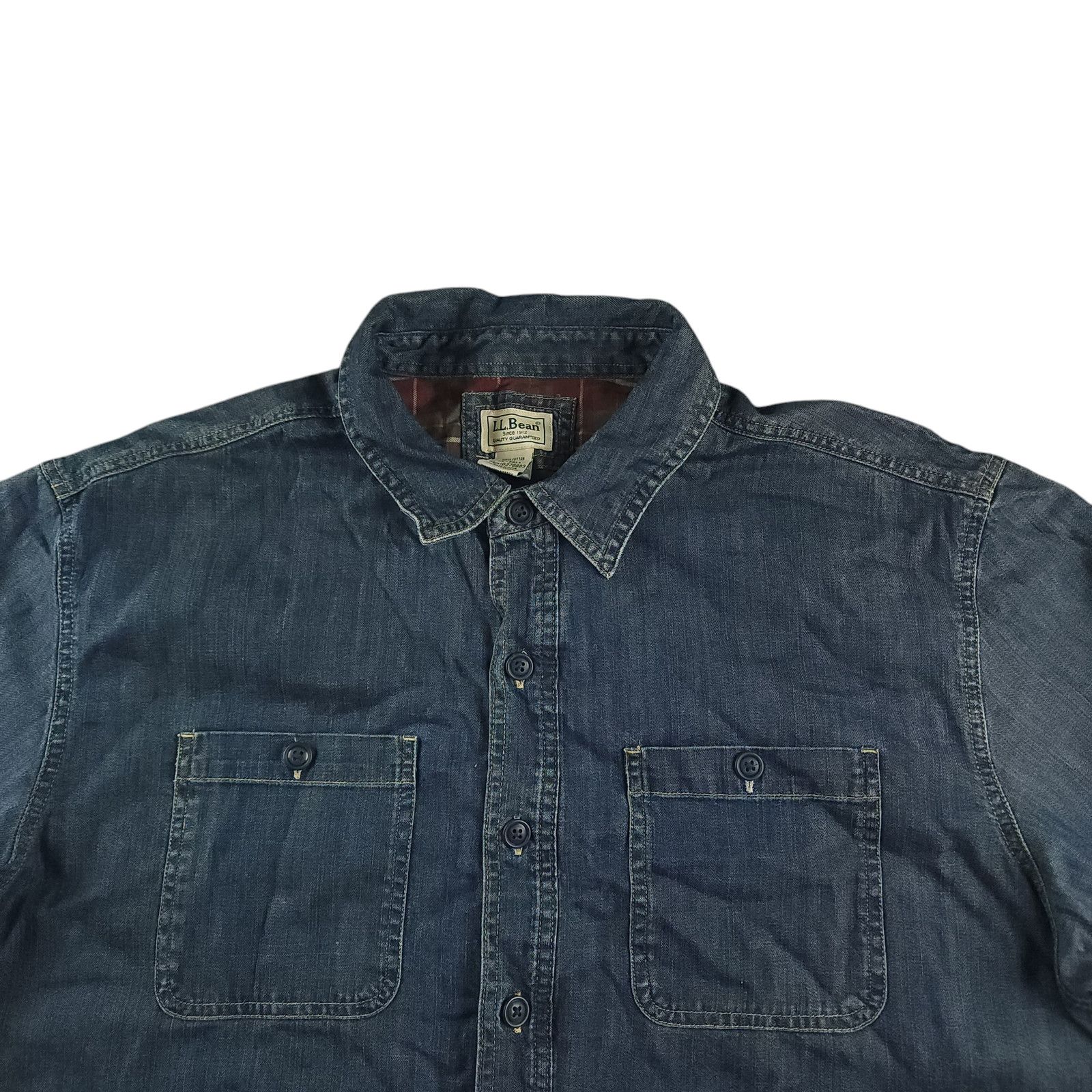 Flannel LL Bean Denim Flannel Lined Shirt Shacket XLT Size US XL / EU 56 / 4 - 9 Thumbnail