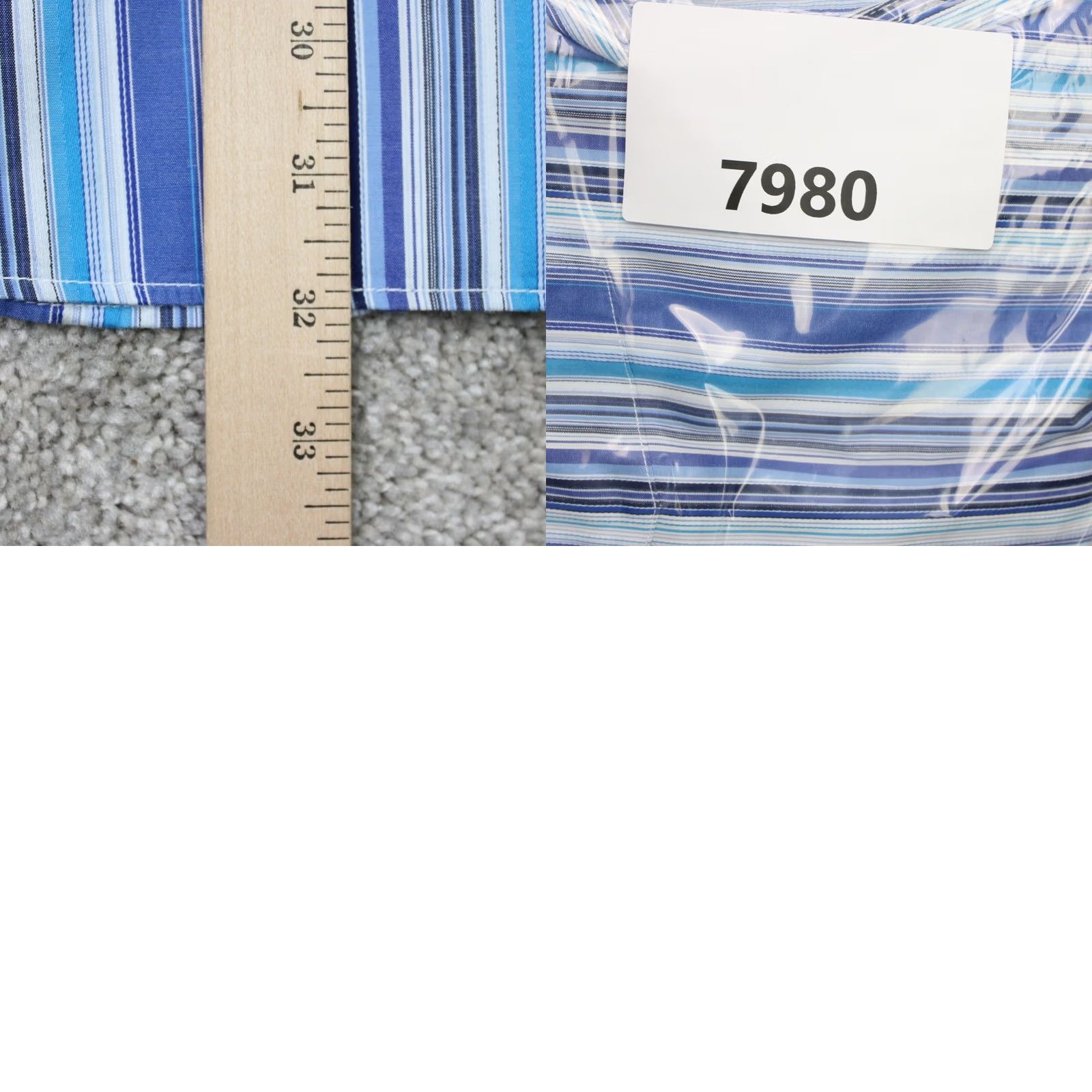 BUGATCHI Bugatchi Uomo Button-Up Shirt Mens XL Blue Striped Cotton Long Sleeve Relaxed Fit Button-Down Shirt Size US XL / EU 56 / 4 - 9 Thumbnail