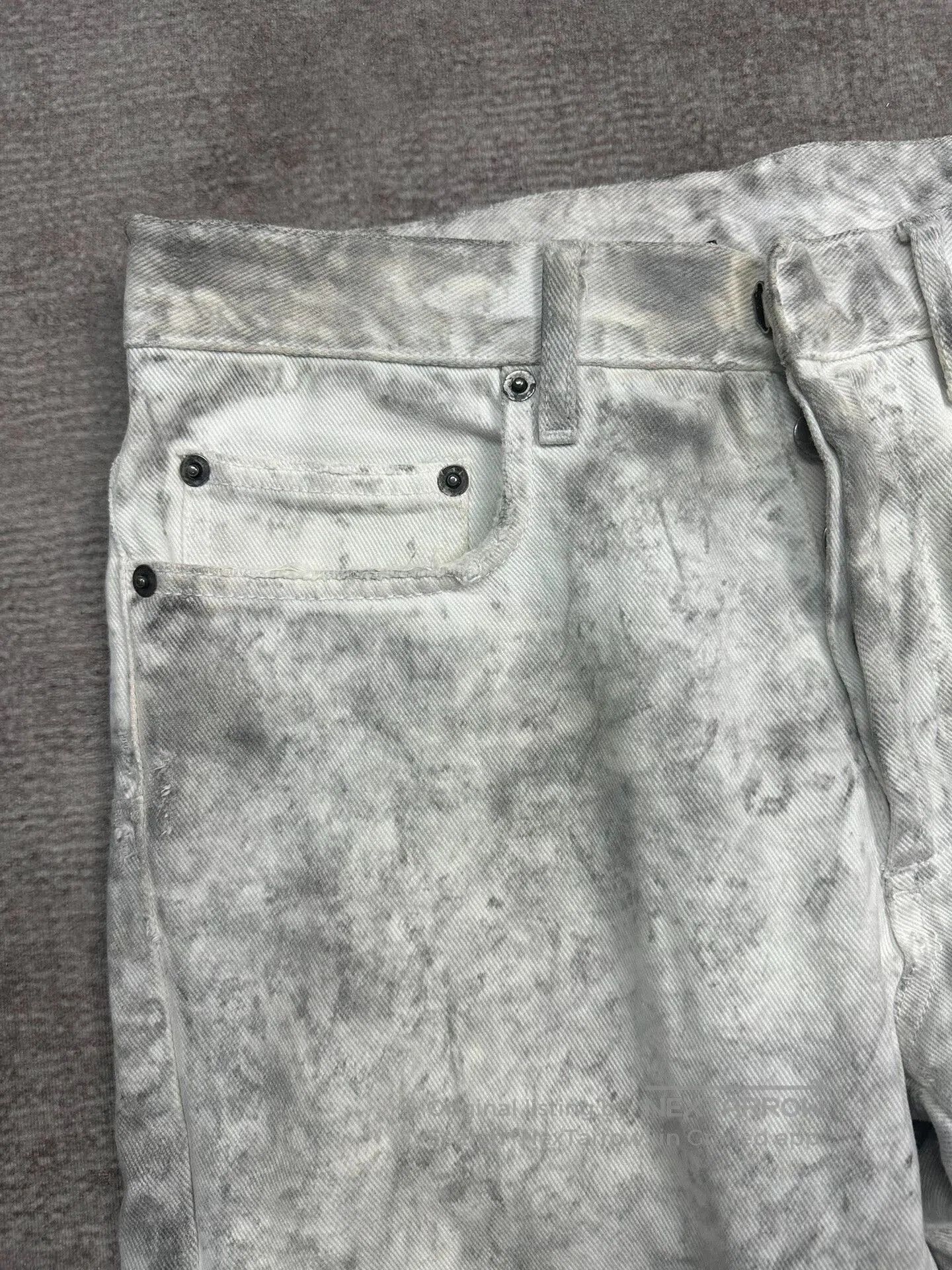 Dior Dior Homme Distressed White Denim Trousers. Size US 29 - 3 Thumbnail