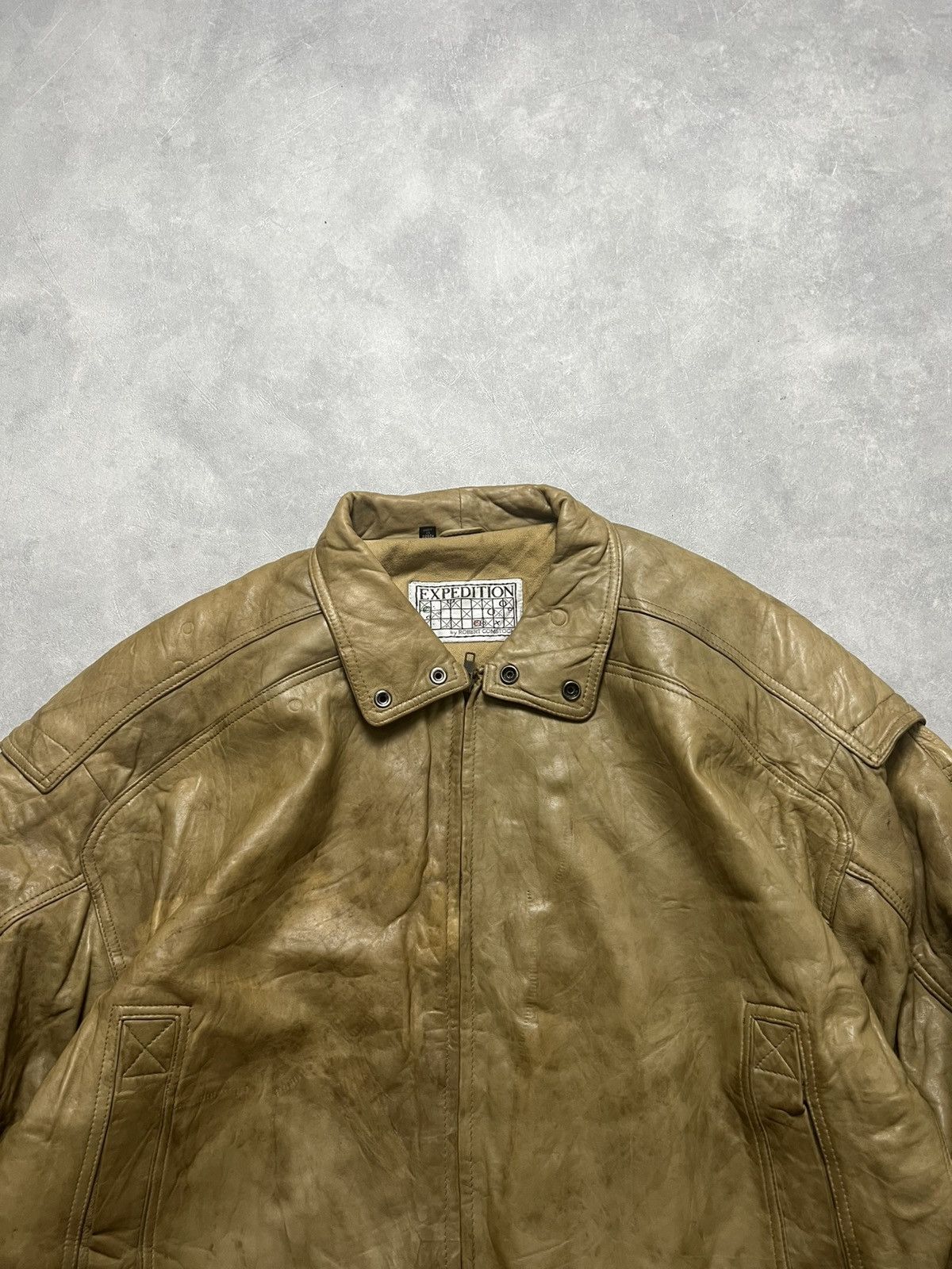 Genuine Leather Expedition by Robert Comstock Bomber Leather Jacket Size US L / EU 52-54 / 3 - 4 Thumbnail