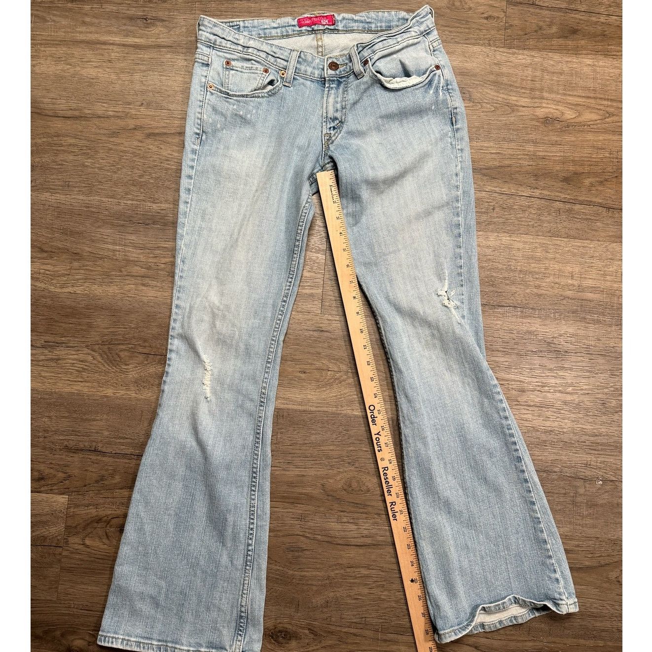 Levi's Womens Levis Jeans 524 Too Superlow Light Wash Flare Jeans Size 30" / US 8 / IT 44 - 5 Thumbnail