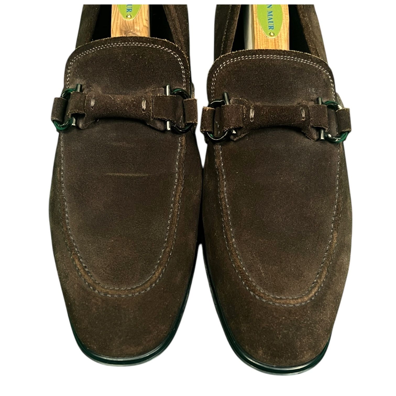 Salvatore Ferragamo Gancini Bit Loafer in Brown Suede Salvatore Ferragamo Suede Loafers Gancini Bit Brown 10.5 D main image 3