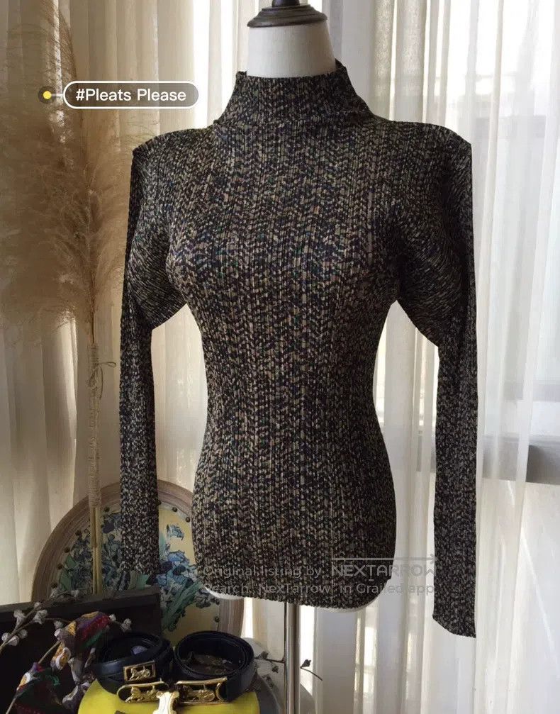 Issey Miyake Issey Miyake Brown Long-Sleeve Top Size L / US 10 / IT 46 - 5 Thumbnail