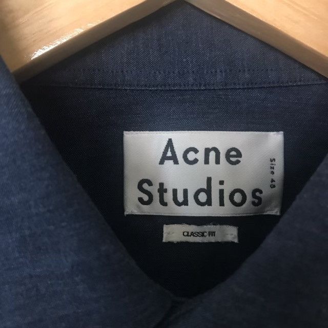 Acne Studios Acne Studios - Navy Button Up Shirt (M) Size US M / EU 48-50 / 2 - 2 Thumbnail