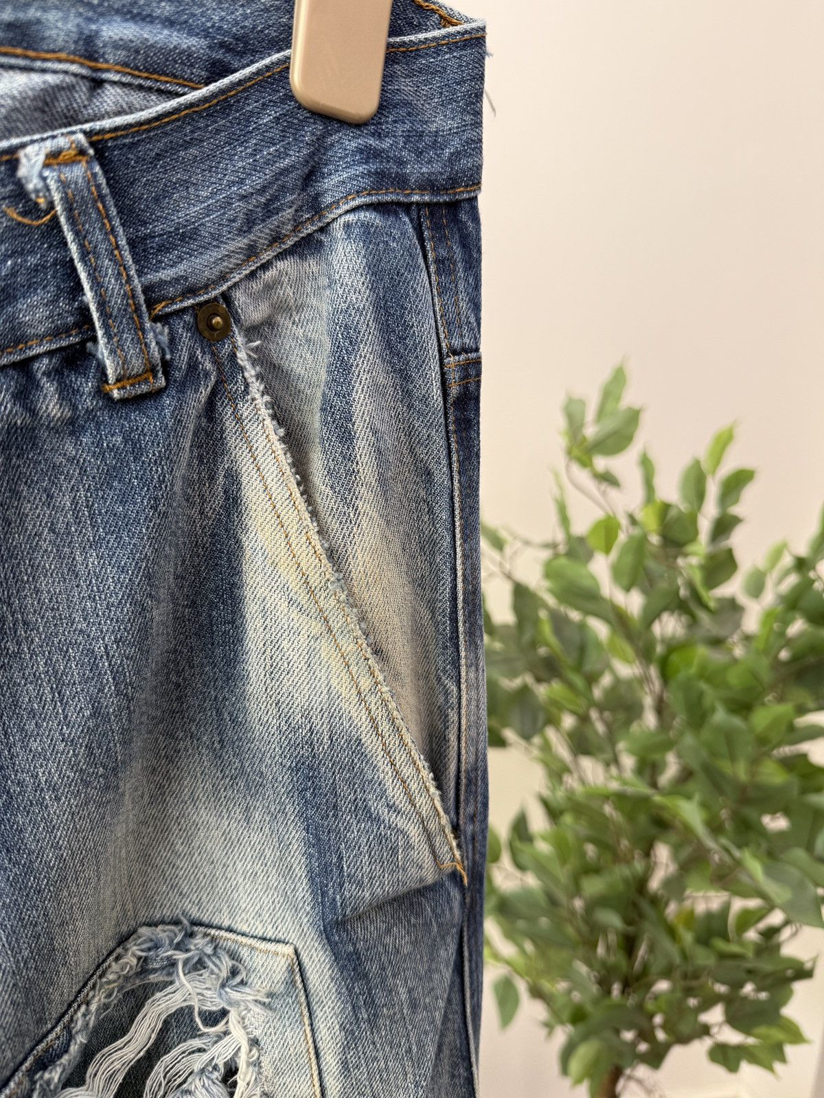 Other Vintage RAW Clothing Distressed Jeans Patchwork Streetwear Size US 34 / EU 50 - 8 Thumbnail