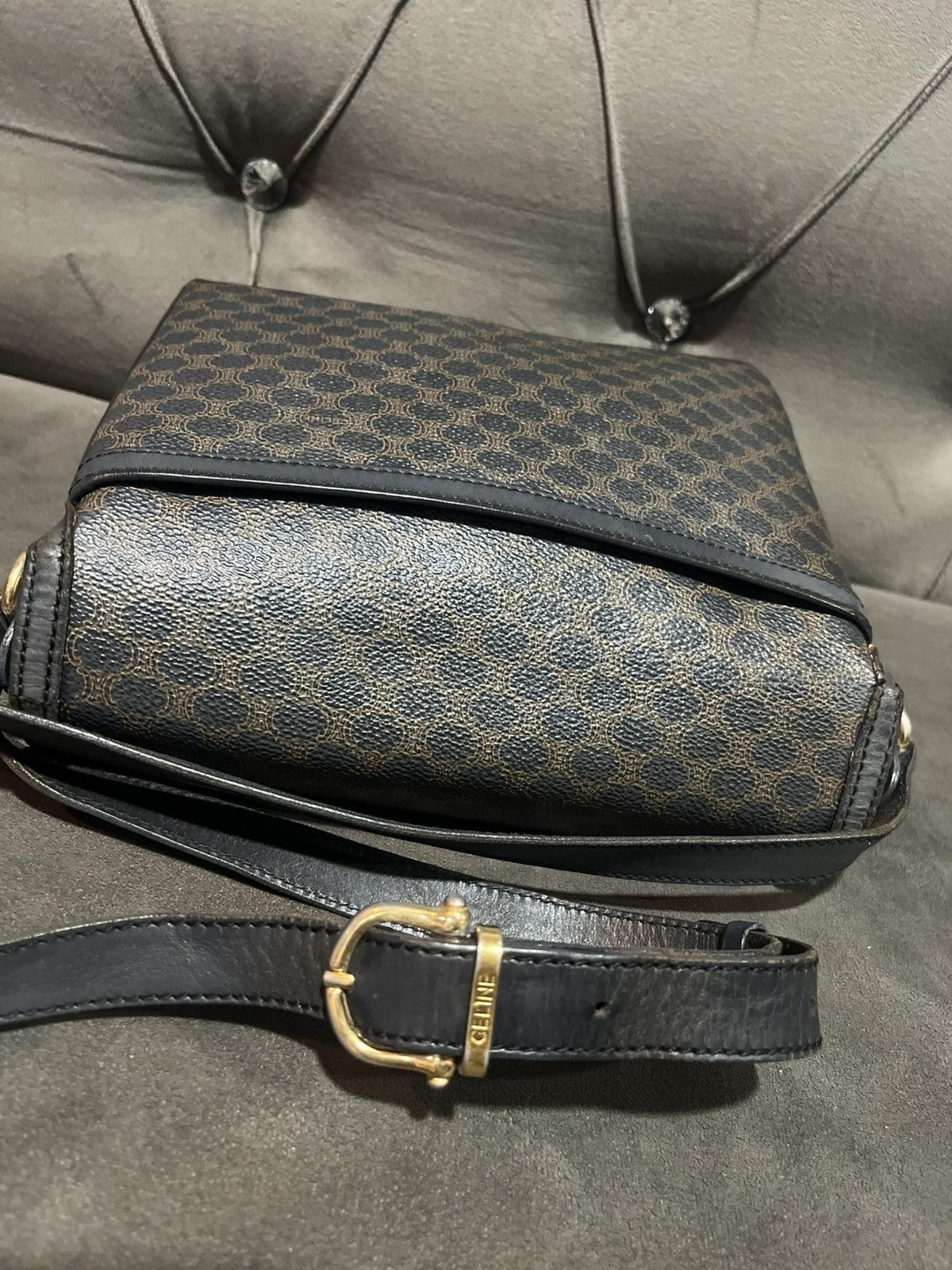 Celine Celine Vintage Macadam PVC Shoulder Bag Black Size ONE SIZE - 6 Thumbnail