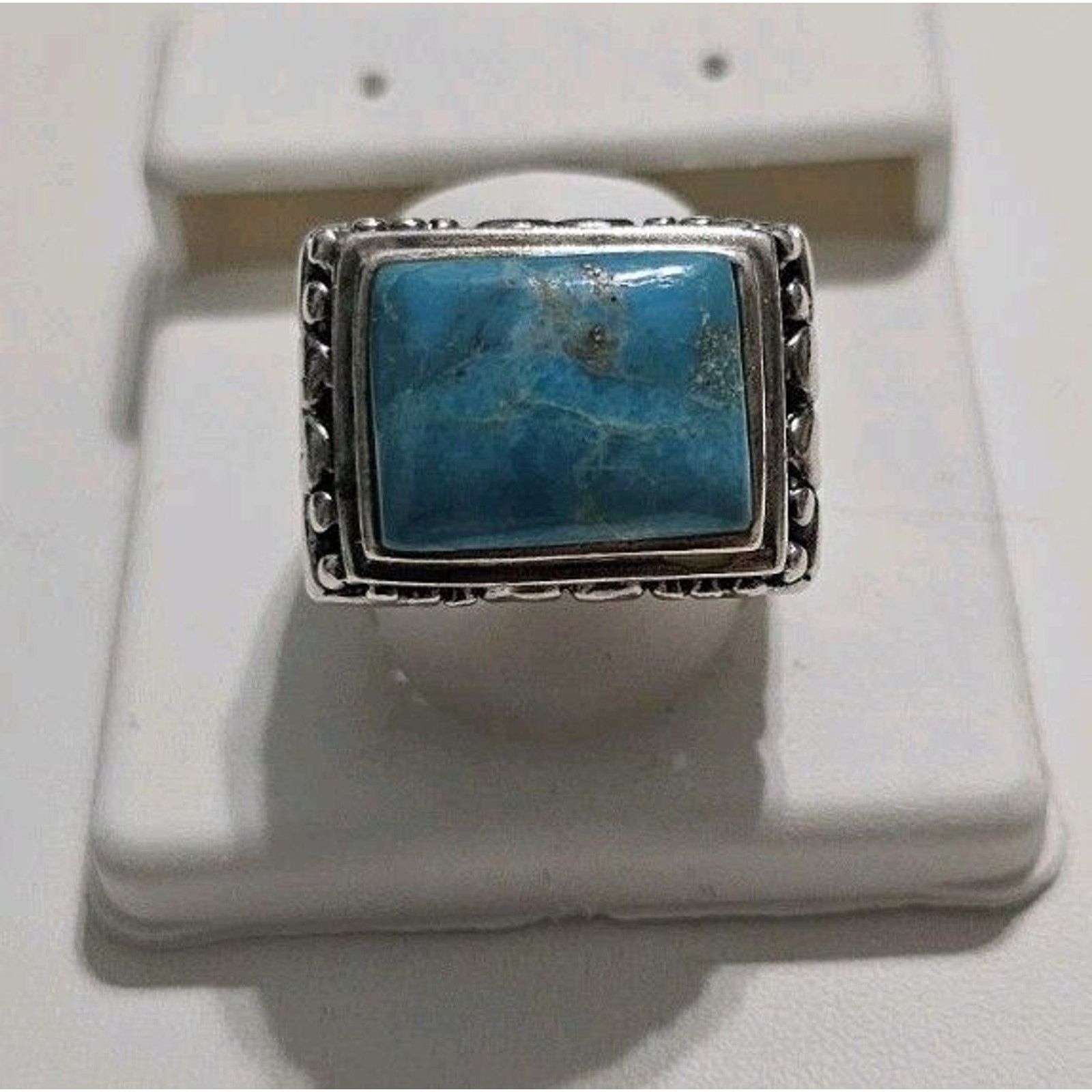 Other Sterling Silver Turquoise Filigree Dome Ring Size 7.5 Size ONE SIZE - 1 Thumbnail