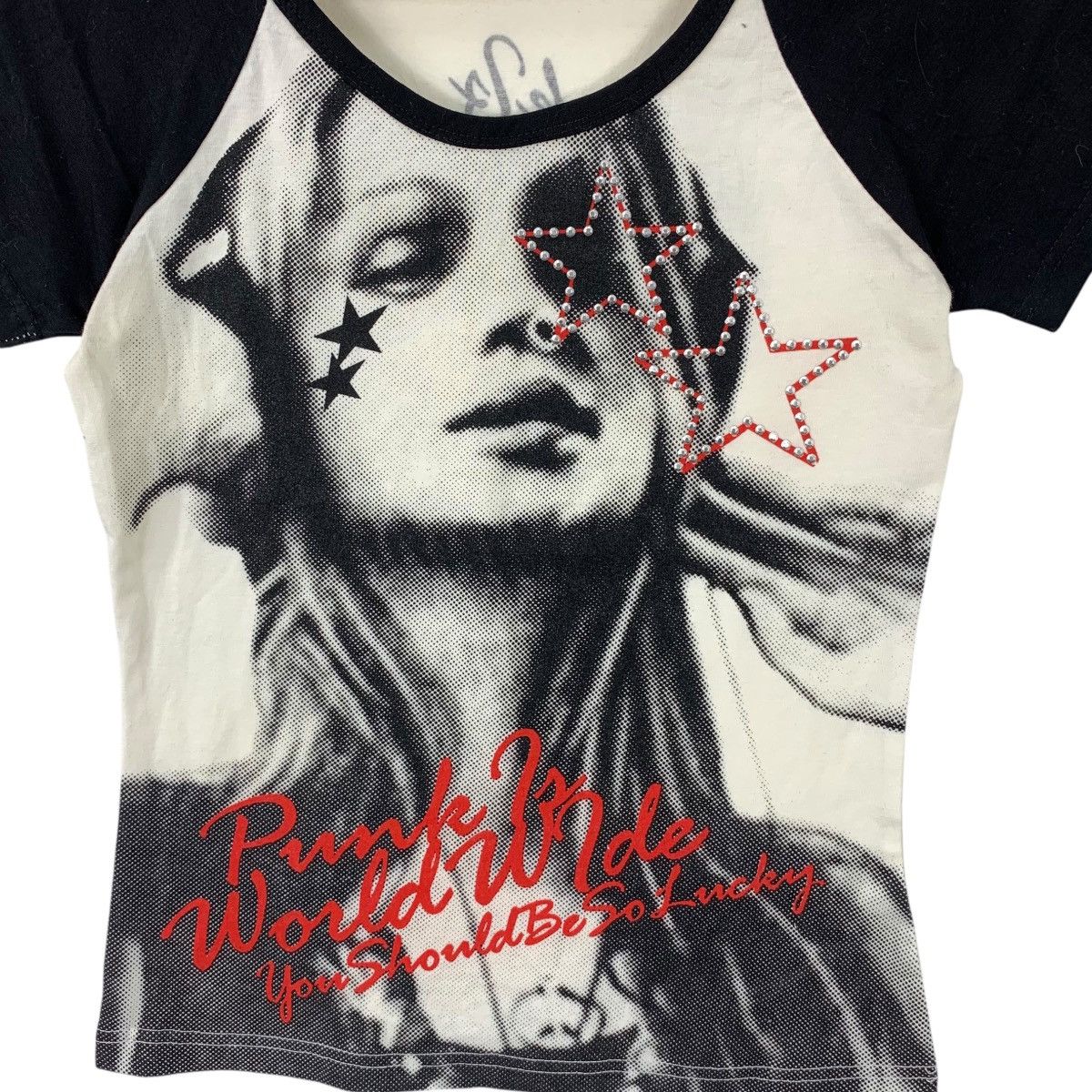 Swarovski PUNK WORLDWIDE SWAROVSKI Lucky Girl Star Tee Shirt Top Size XXS / US 00 / IT 34 - 3 Thumbnail